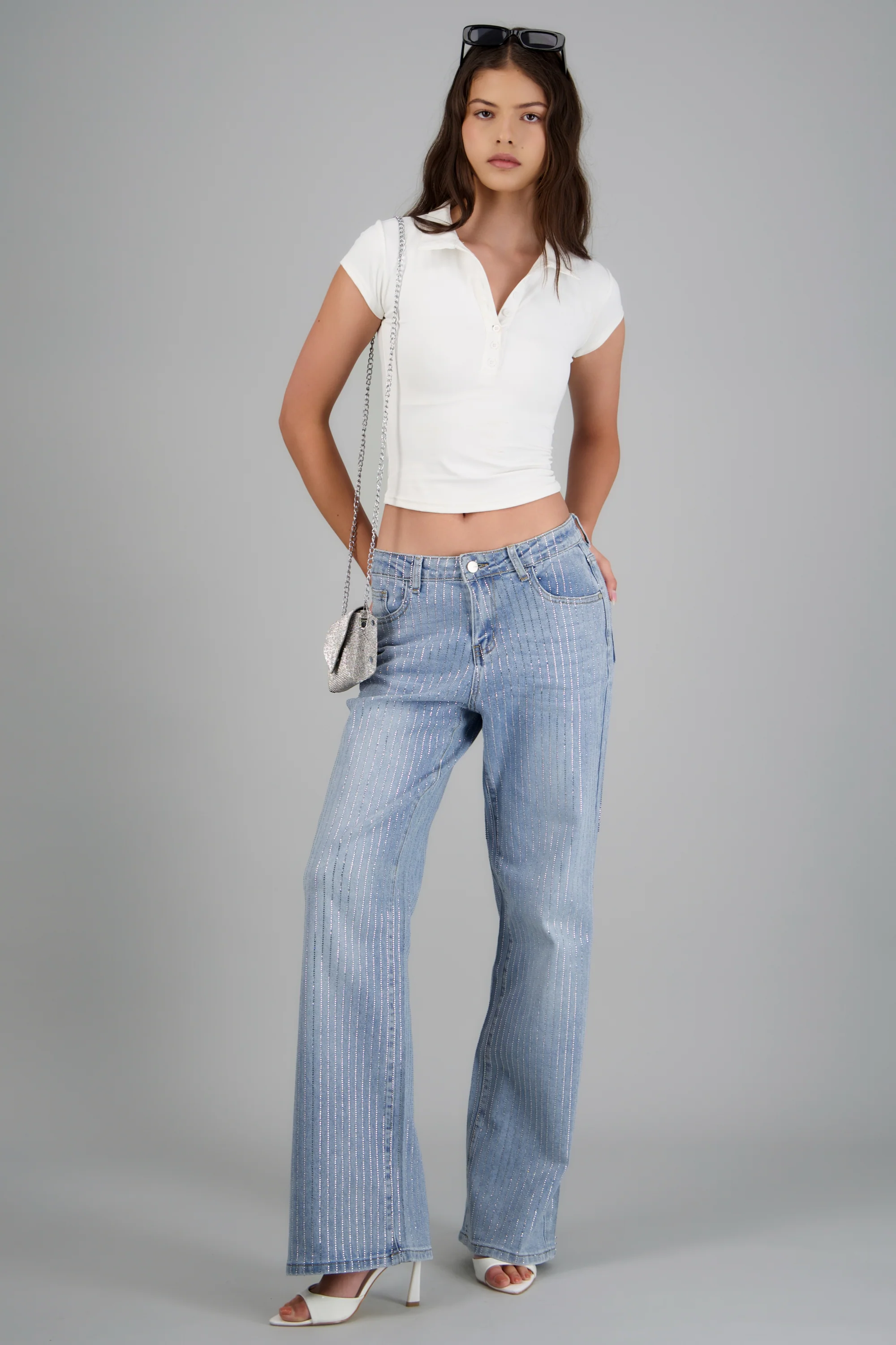 Jeans wide leg tiras brillos - Image 4