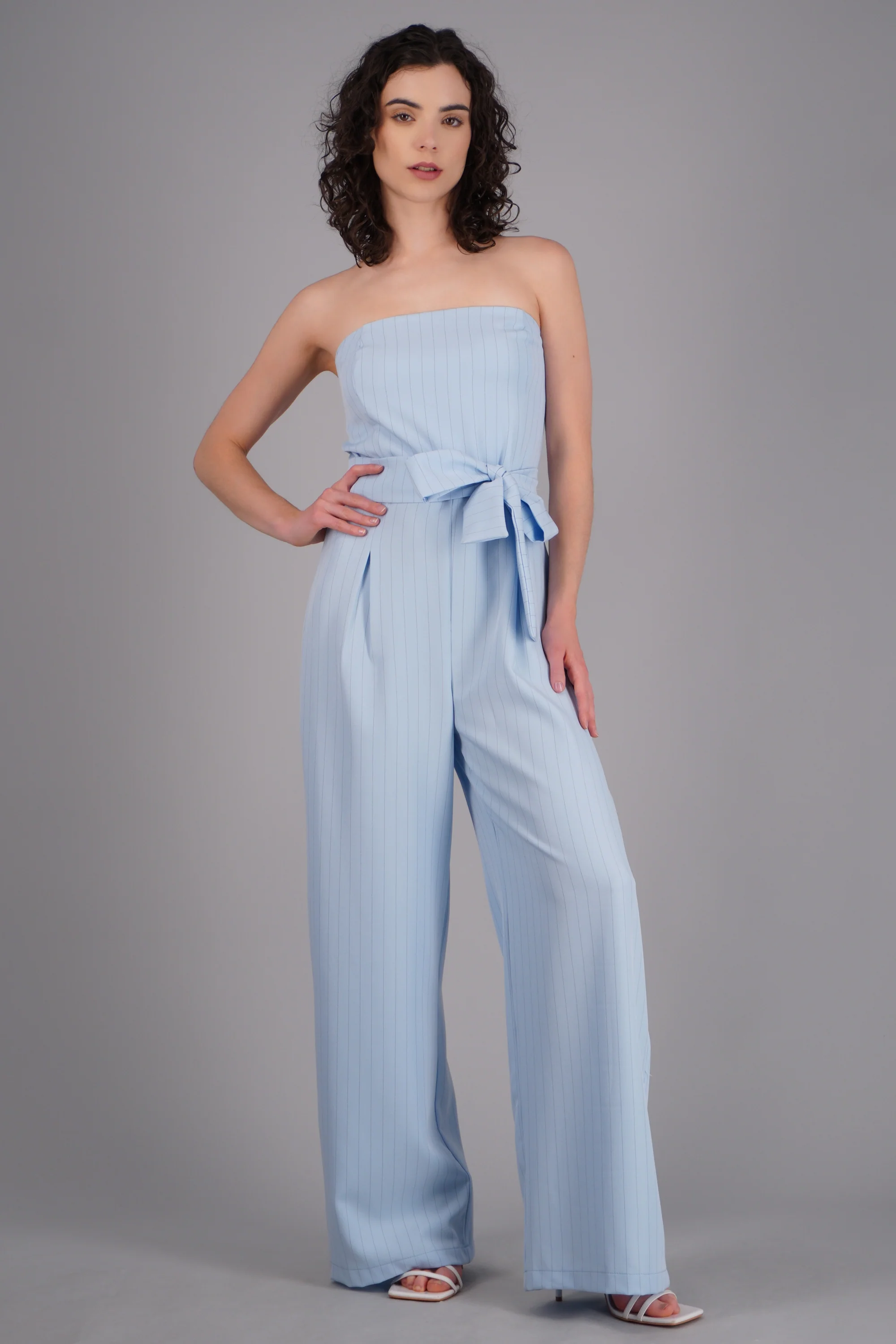 Jumpsuit de rayas con pinzas