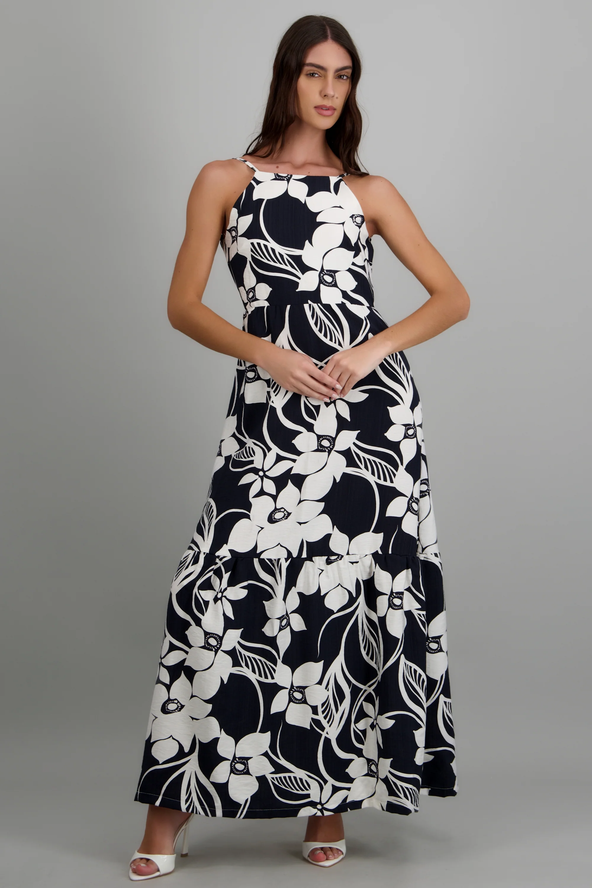 Vestido maxi escote espalda estampado flores - Image 3