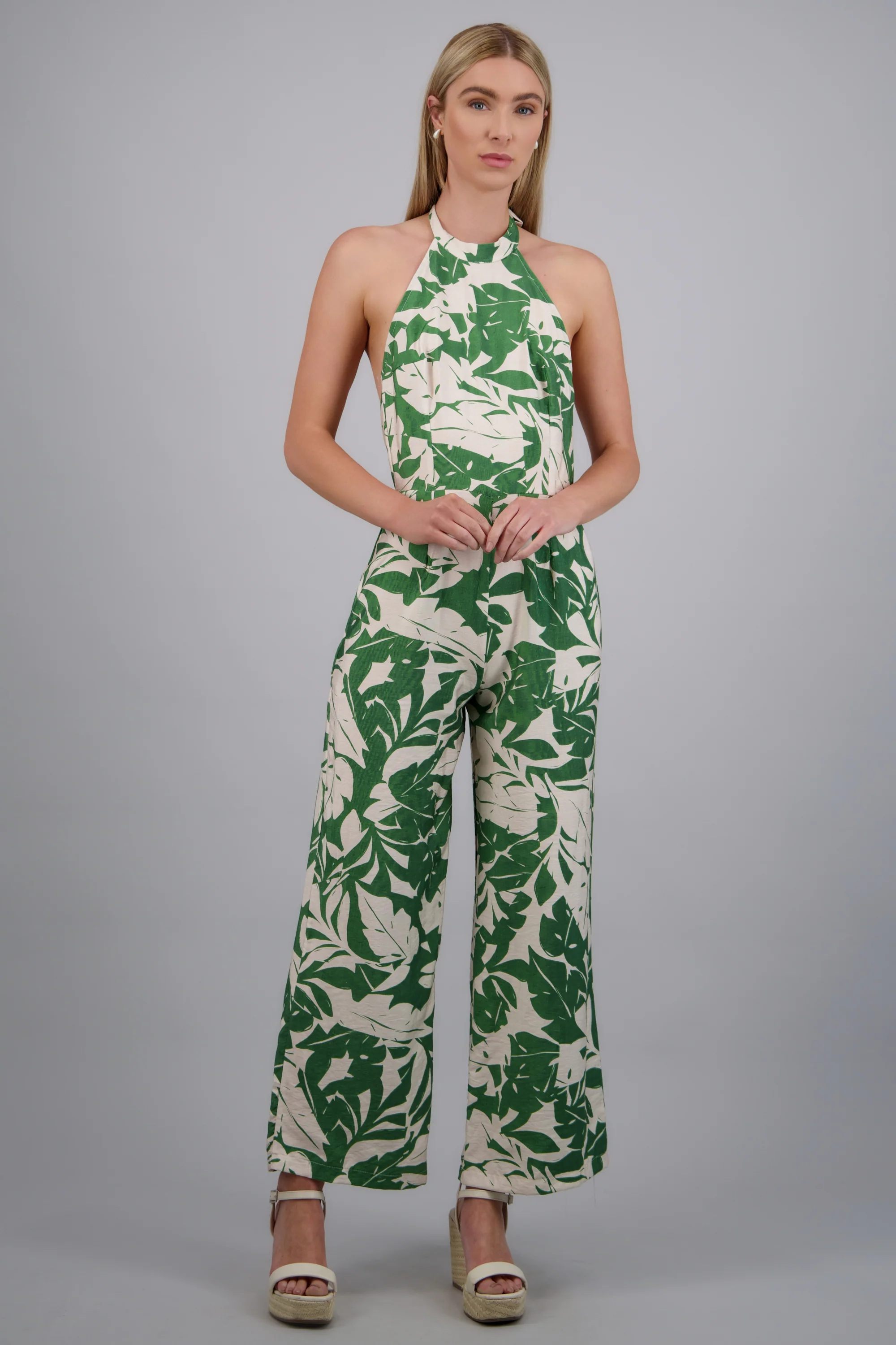 Jumpsuit halter estampado tropical - Image 3