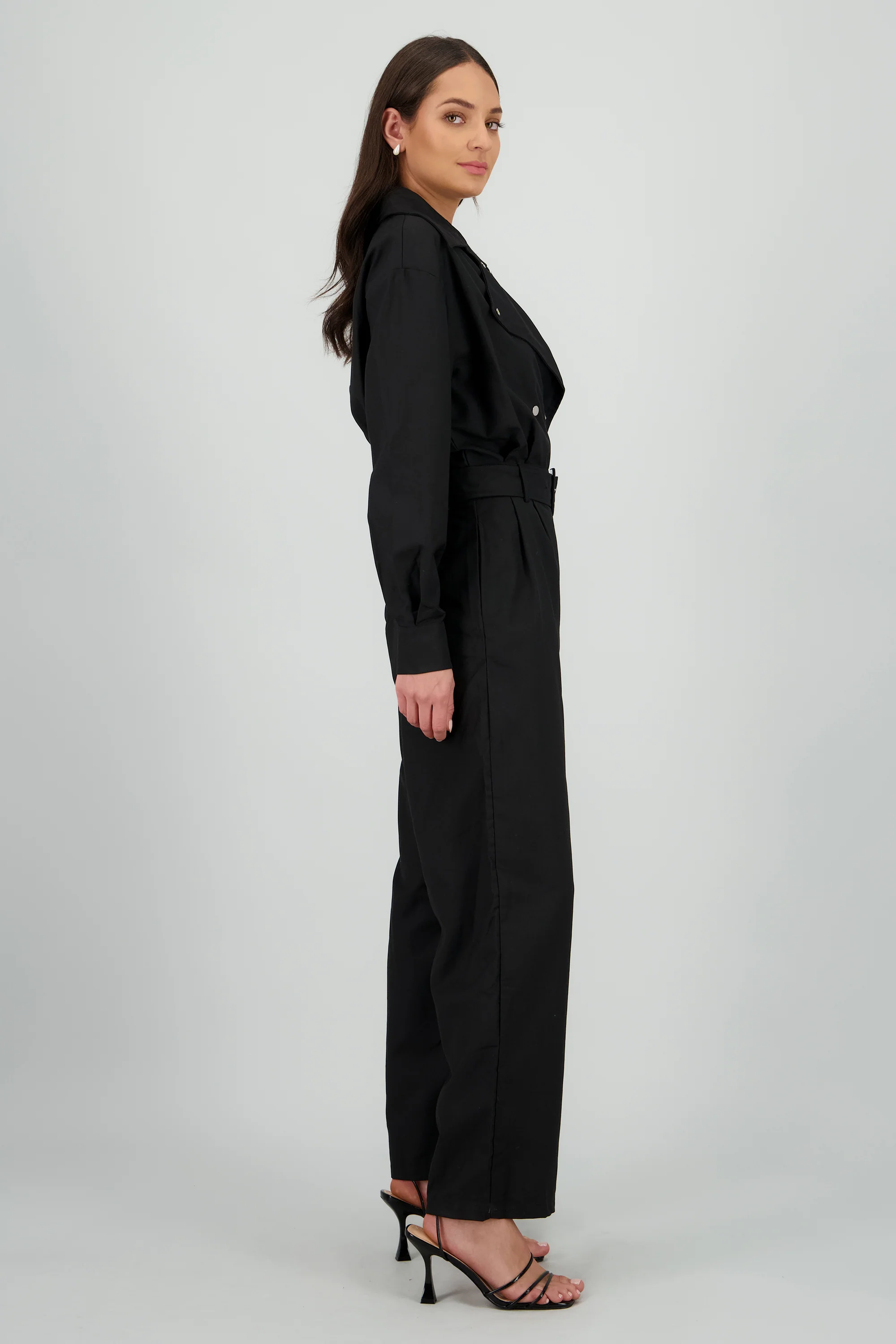 Jumpsuit manga larga cuello biker - Image 3