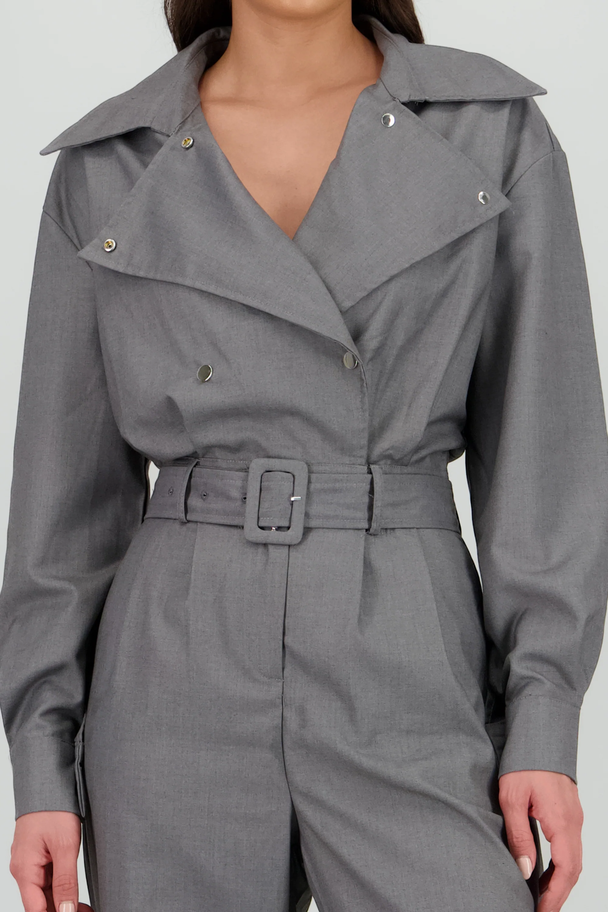 Jumpsuit manga larga cuello biker - Image 5