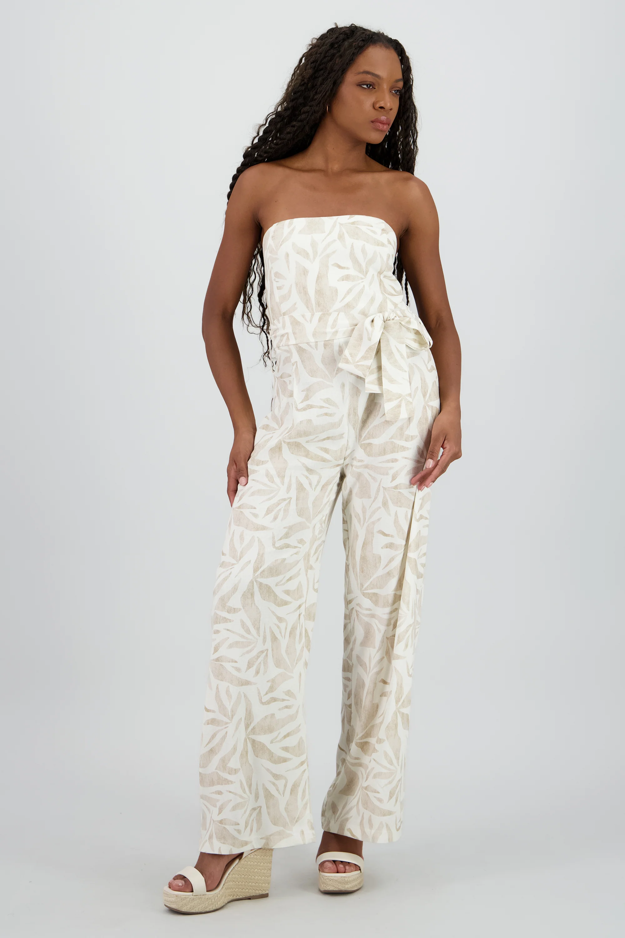 Jumpsuit strapless detalle lazo amplio - Image 2