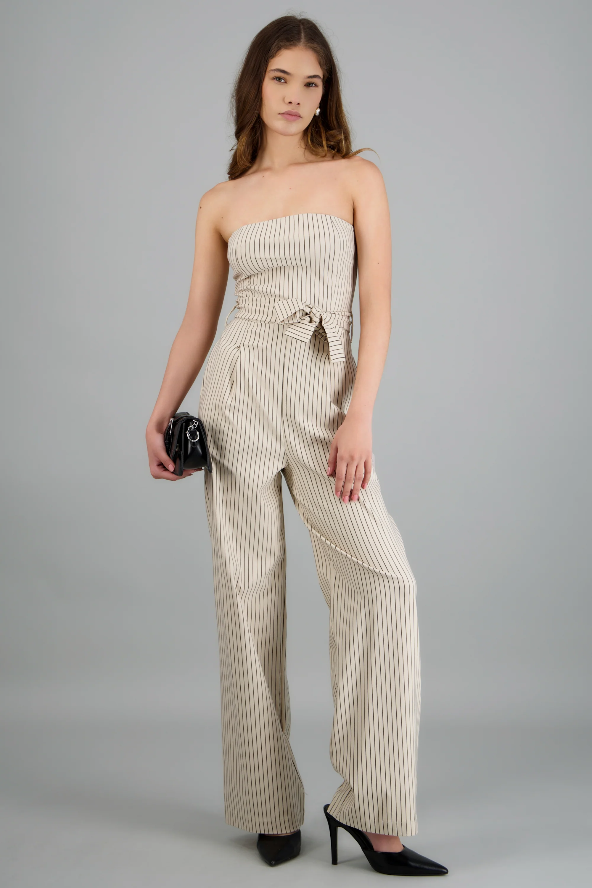Jumpsuit strapless rayas detalle laso - Image 2