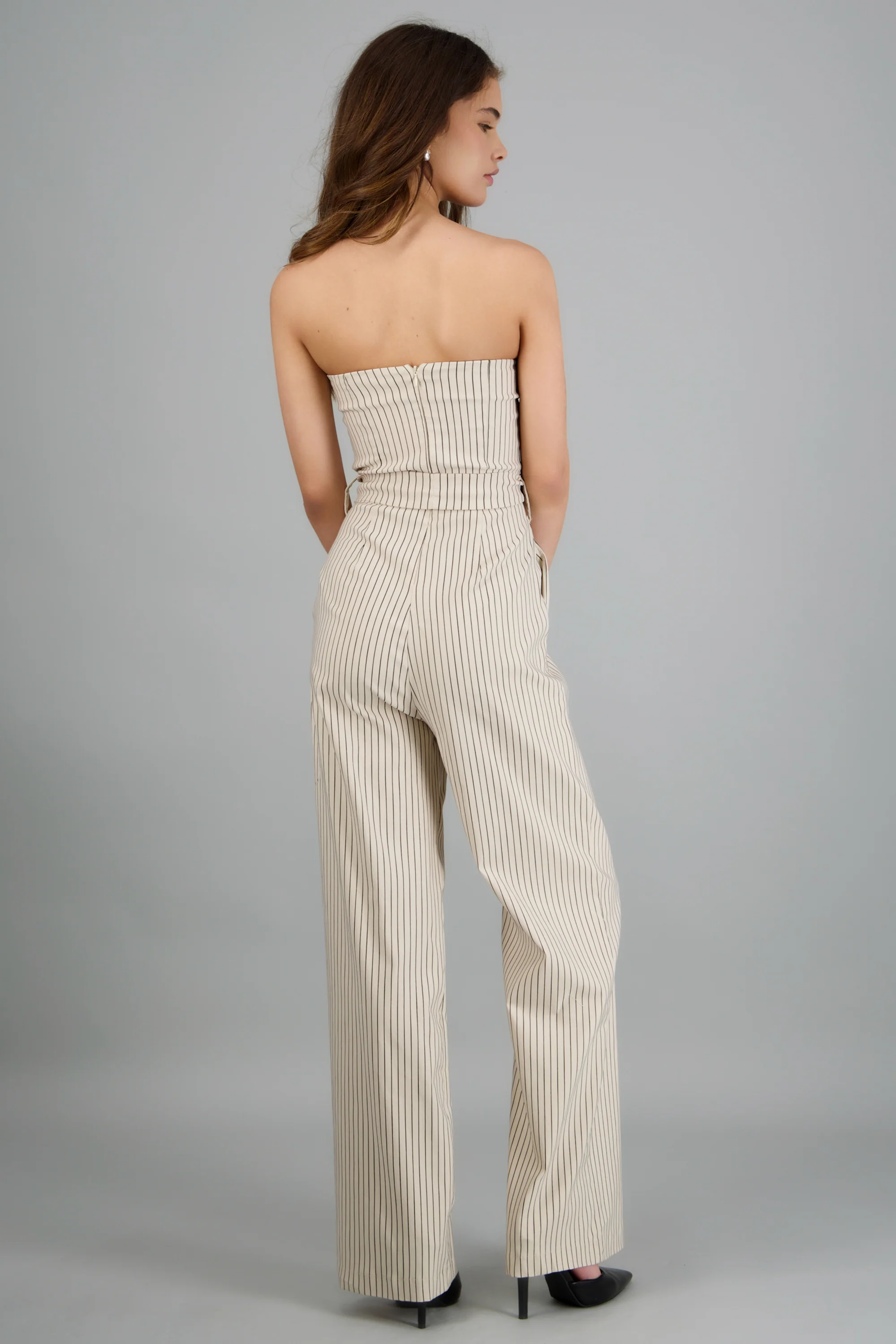 Jumpsuit strapless rayas detalle laso - Image 4
