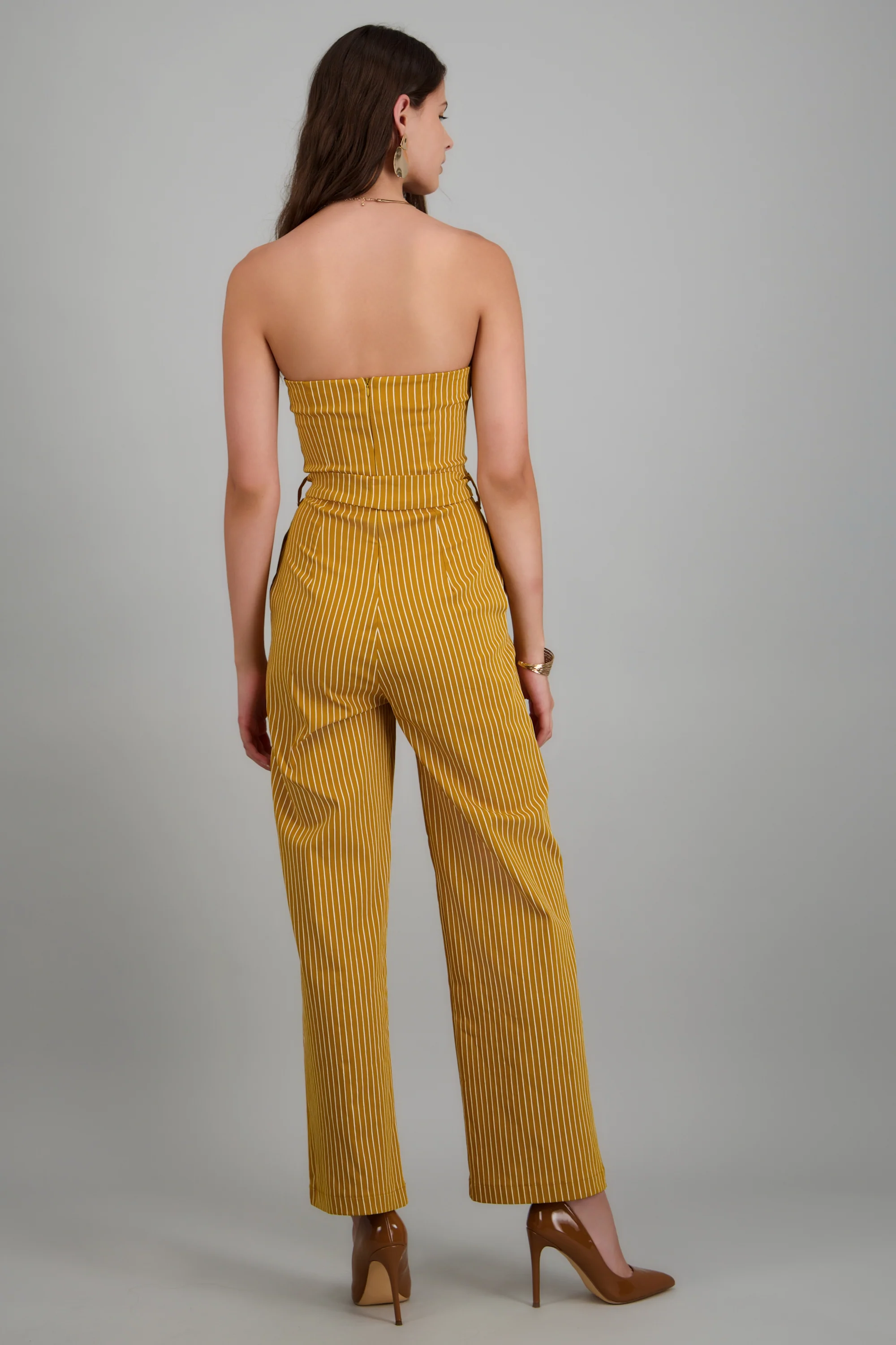 Jumpsuit strapless rayas detalle laso - Image 2