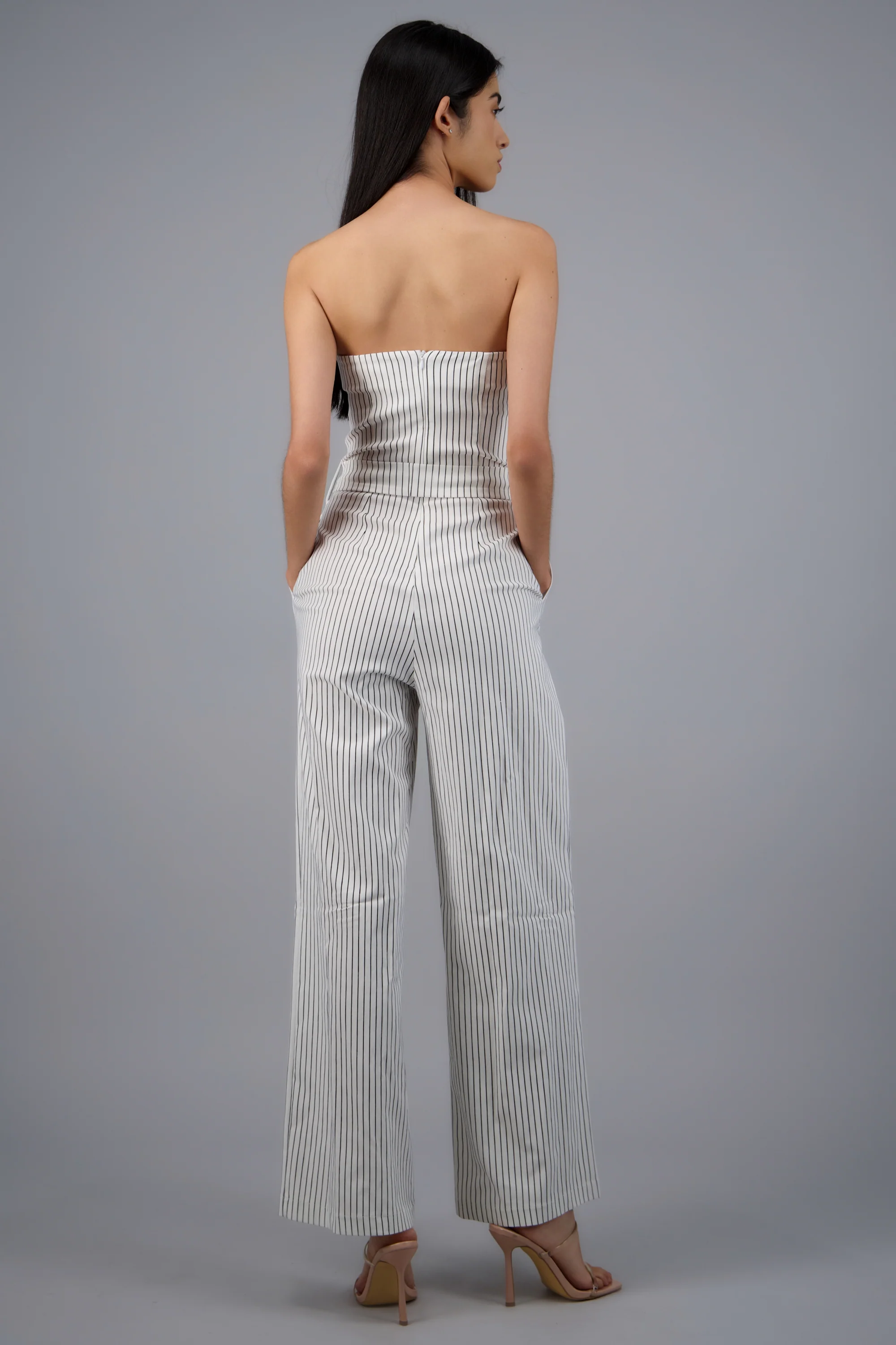 Jumpsuit strapless rayas detalle laso - Image 6