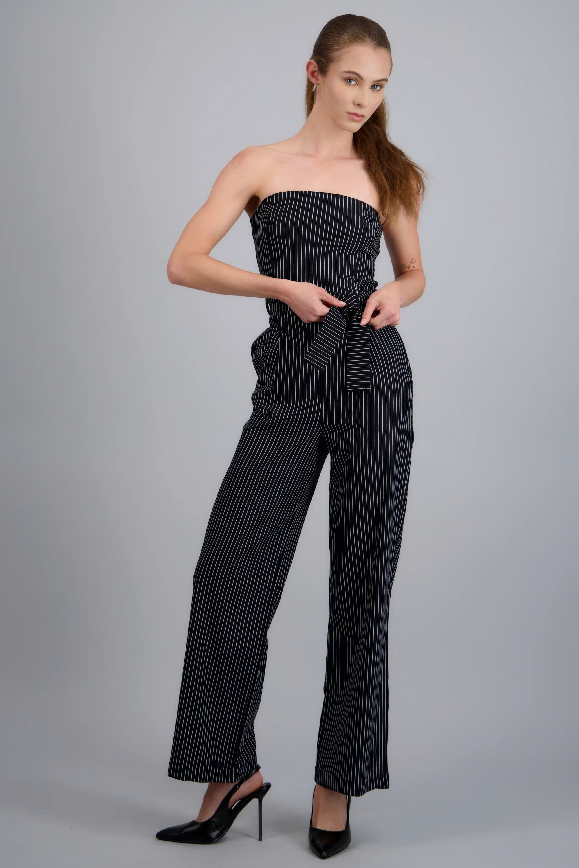 Jumpsuit strapless rayas detalle laso - Image 2