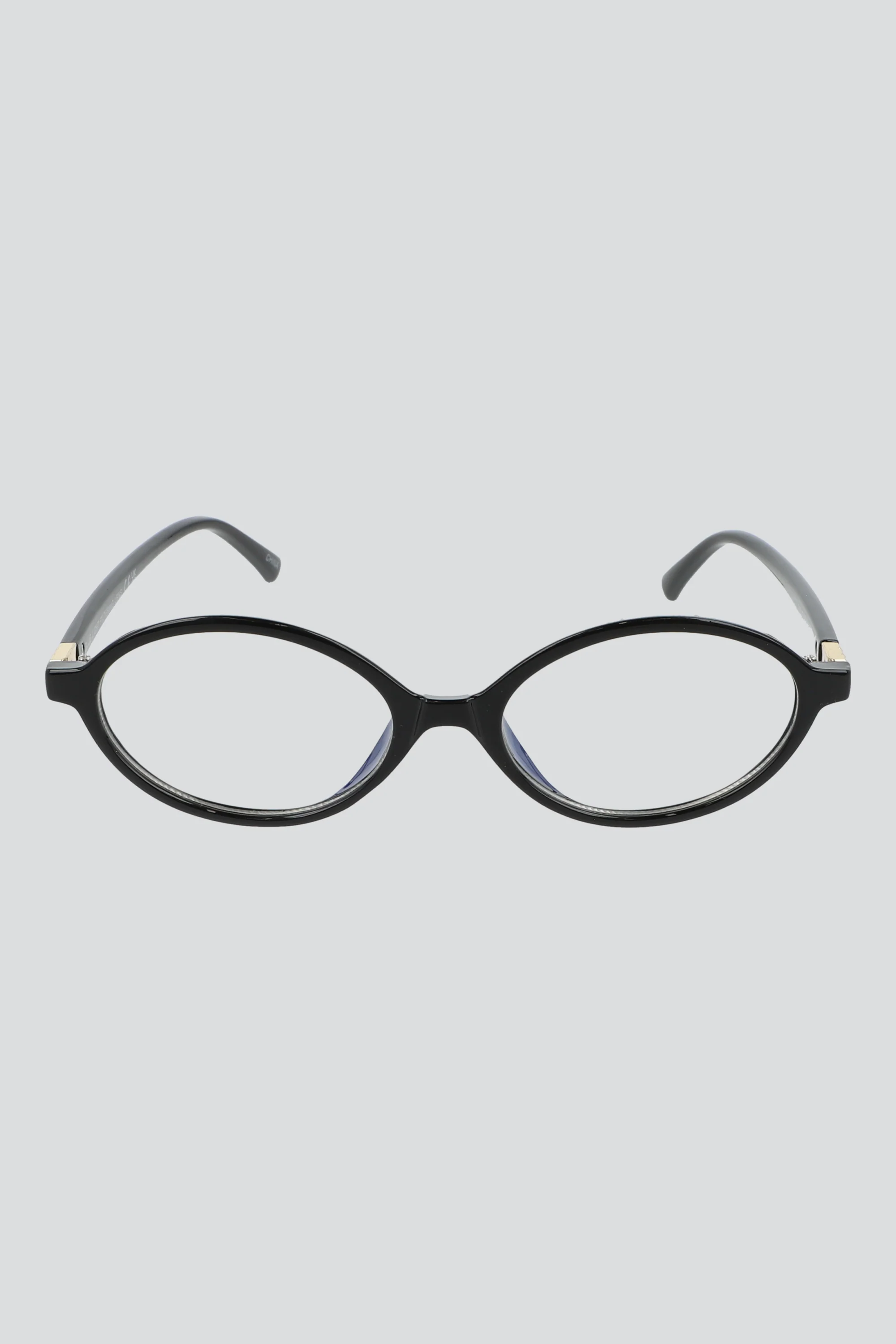 Lentes ovalados marco grueso luz azul
