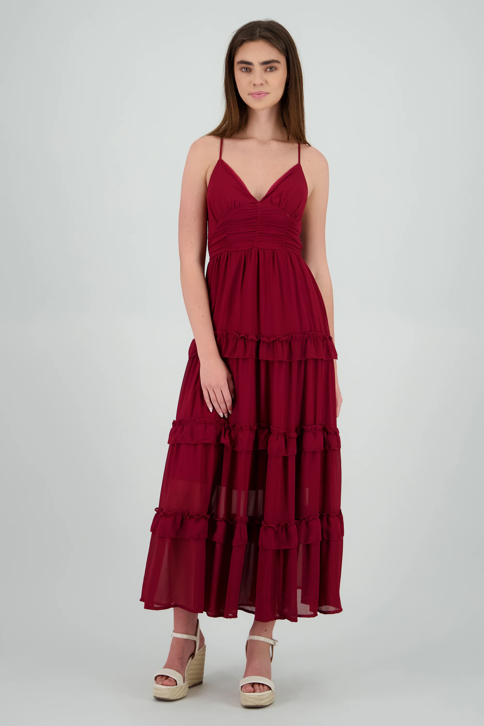 Maxi vestido con volumen y olanes - Image 2