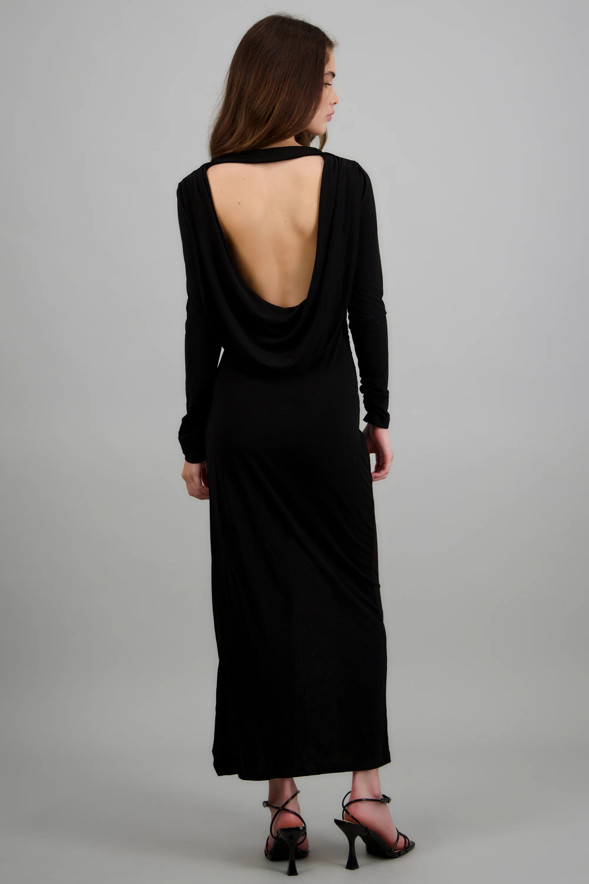 Maxi vestido detalle costado escote espalda - Image 4