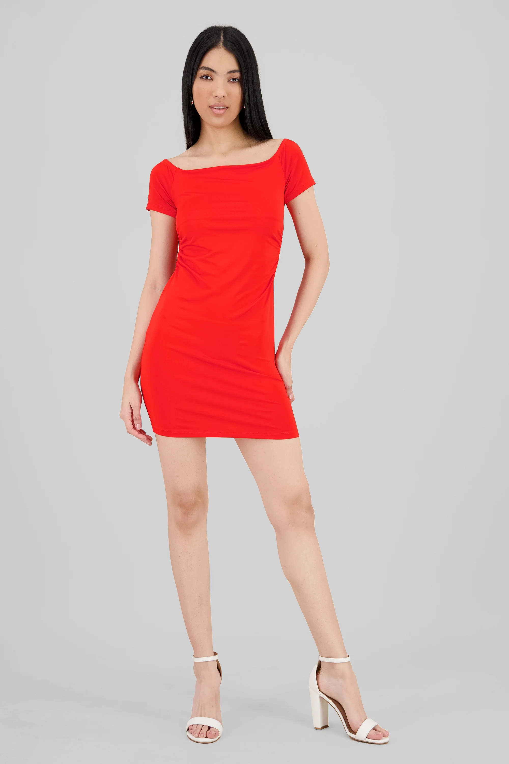 Mini vestido detalle drapeado