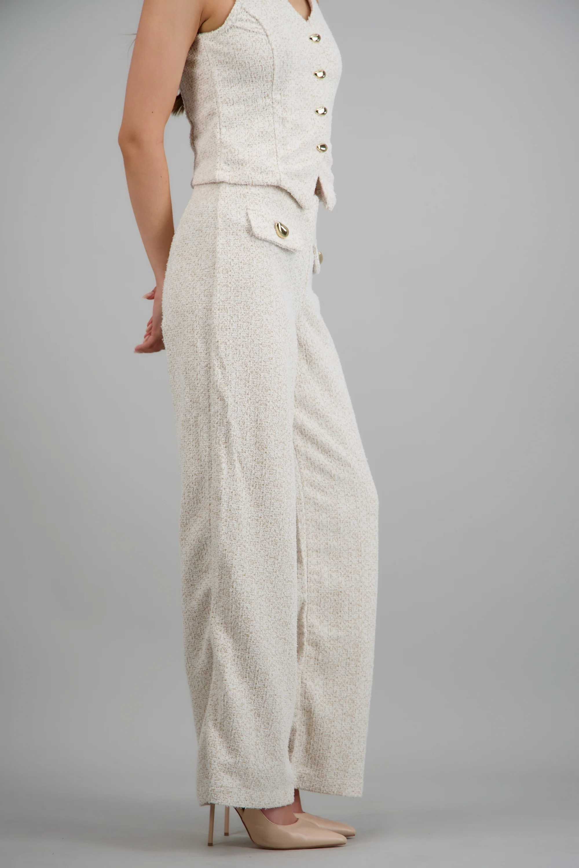 Pantalon amplio detalle botones - Image 3