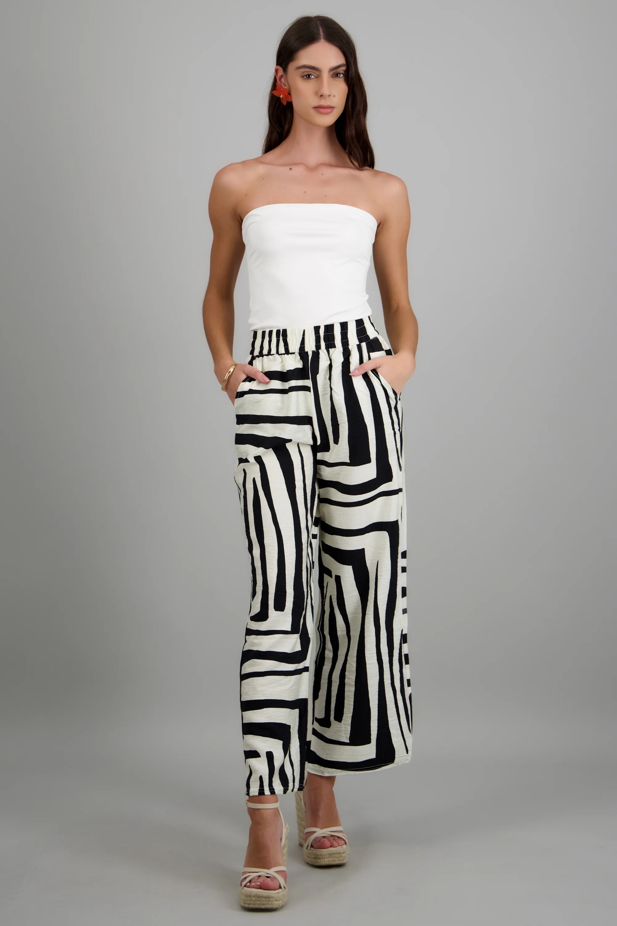 pantalon amplio estampado