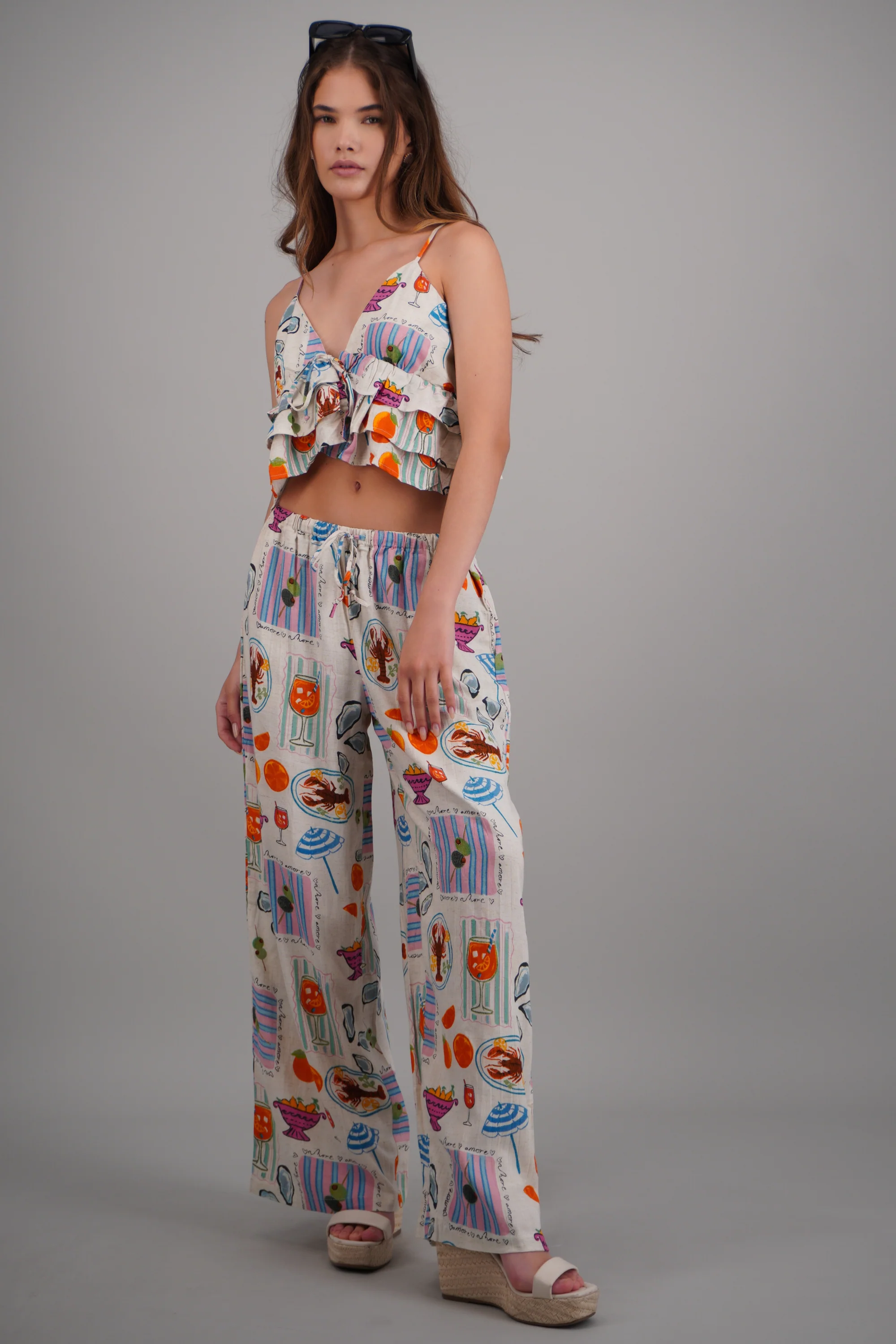 Pantalon amplio estampado con jareta - Image 3