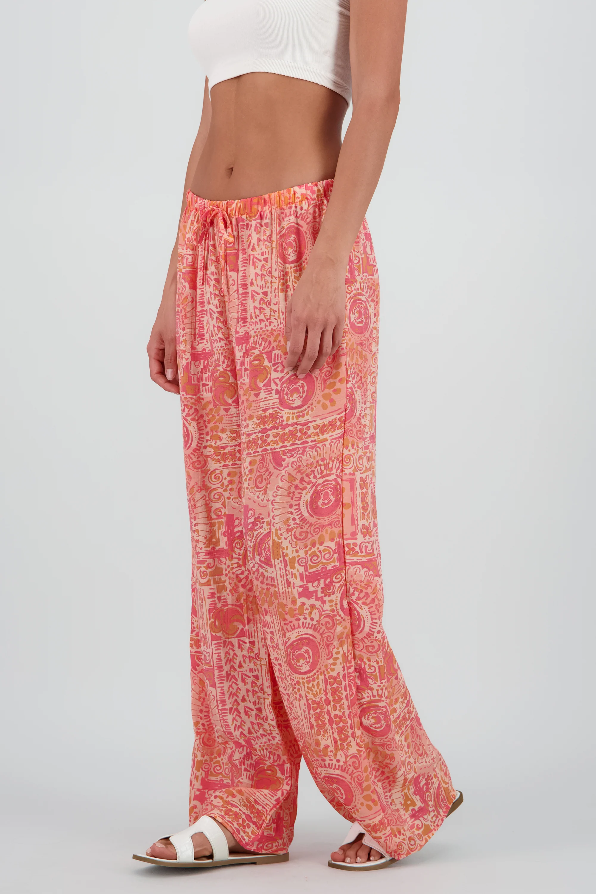 Pantalon amplio estampado lino - Image 3