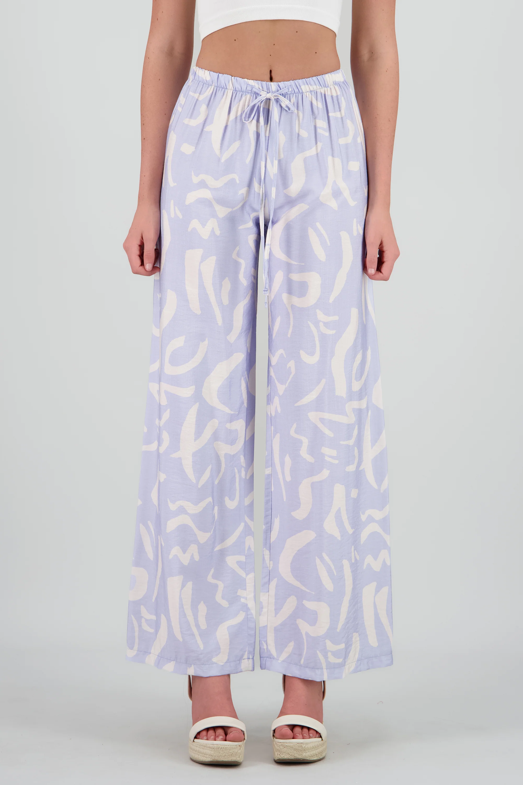 Pantalon amplio jareta estampado - Image 2