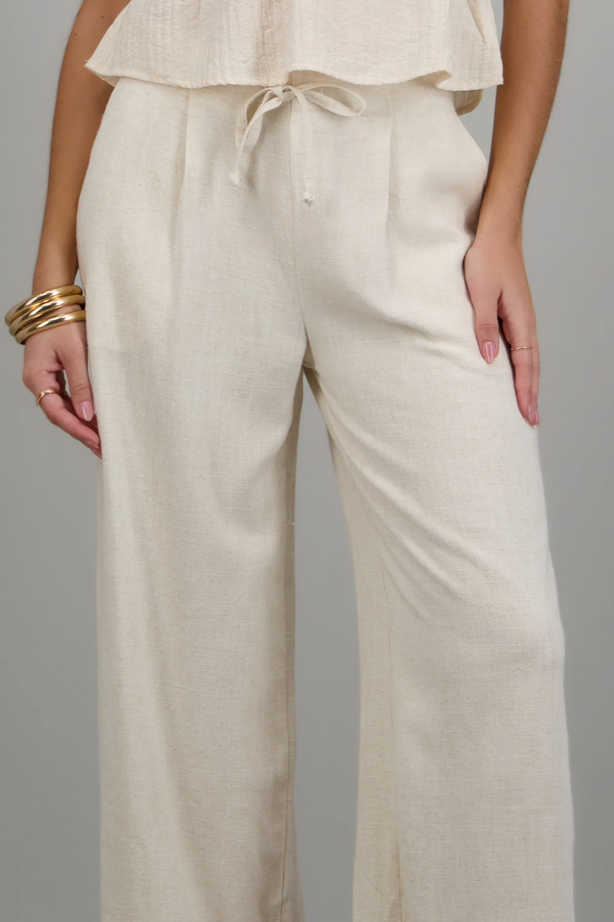 Pantalon amplio liso detalle jareta - Image 5