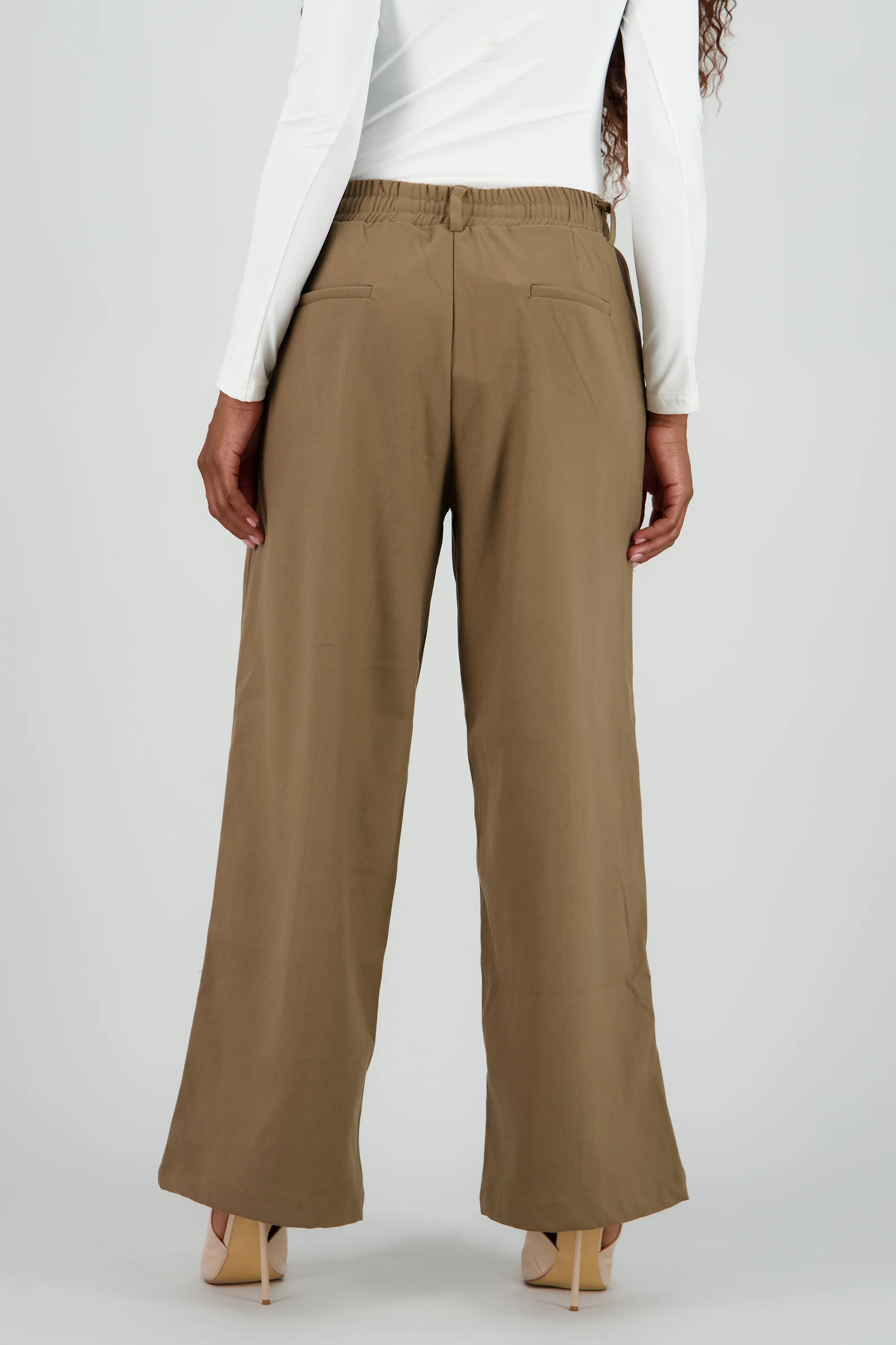 Pantalon amplio liso detalle resorte - Image 4