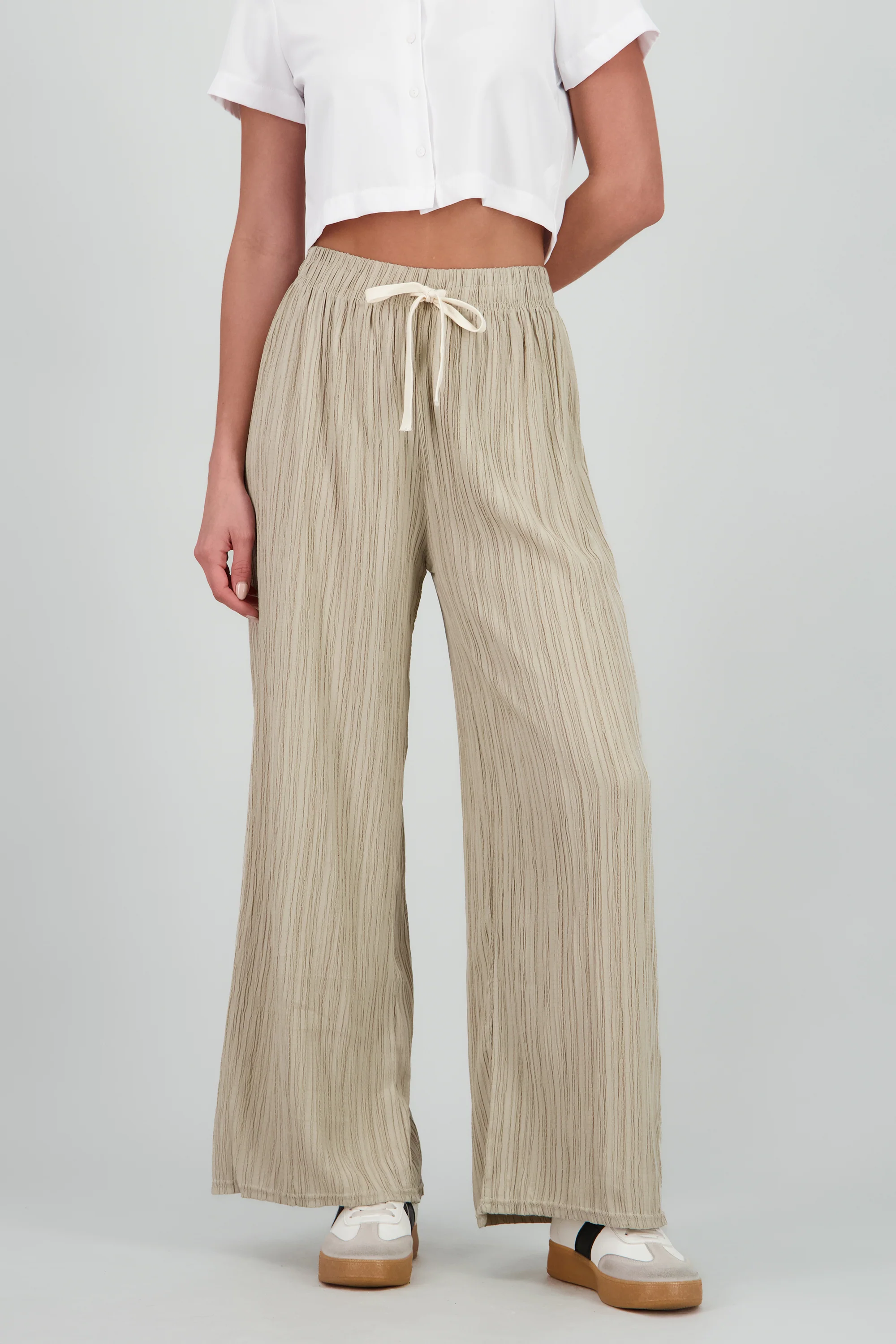 Pantalon amplio liso textura - Image 2