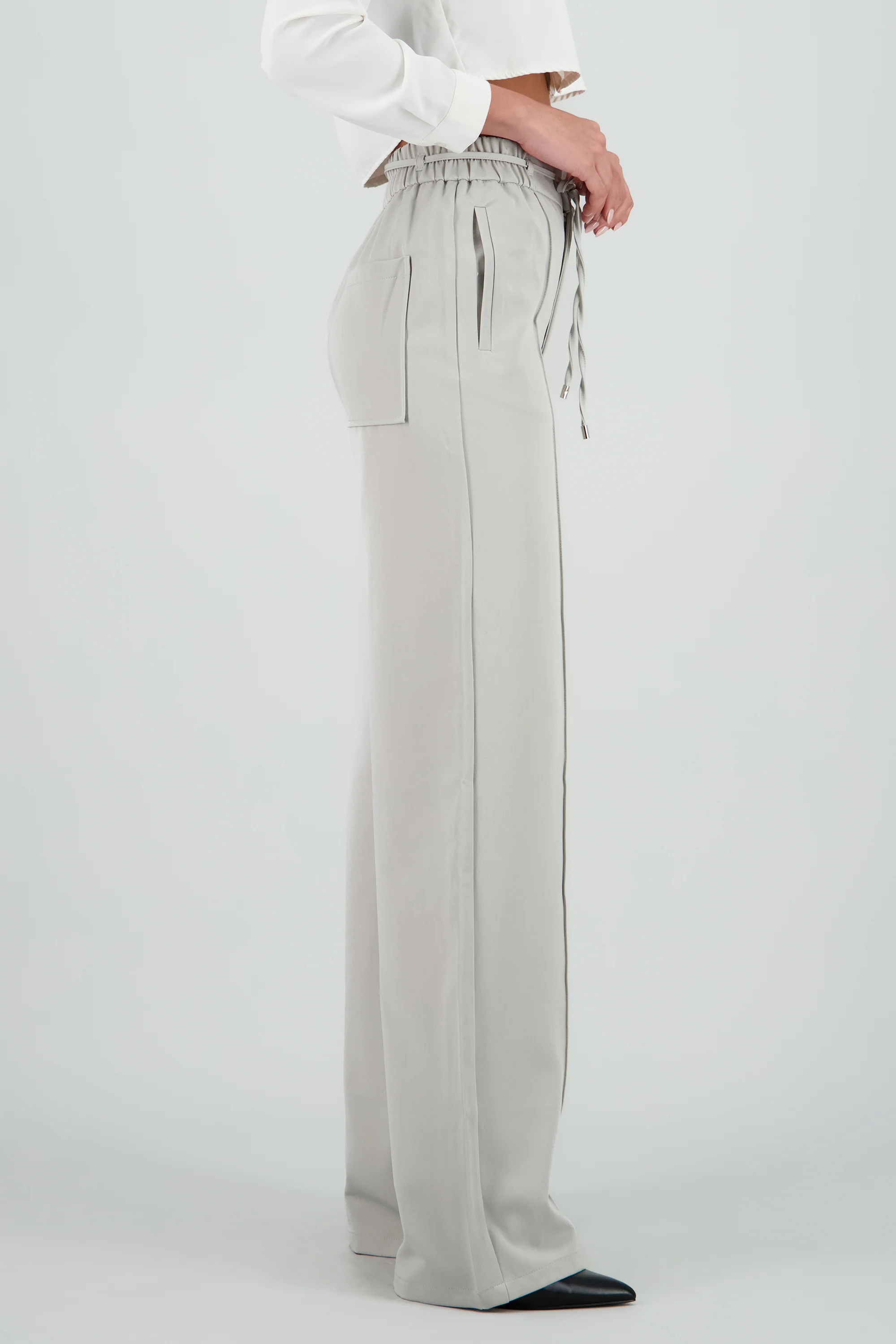 Pantalón ancho pinzas detalle jareta - Image 3