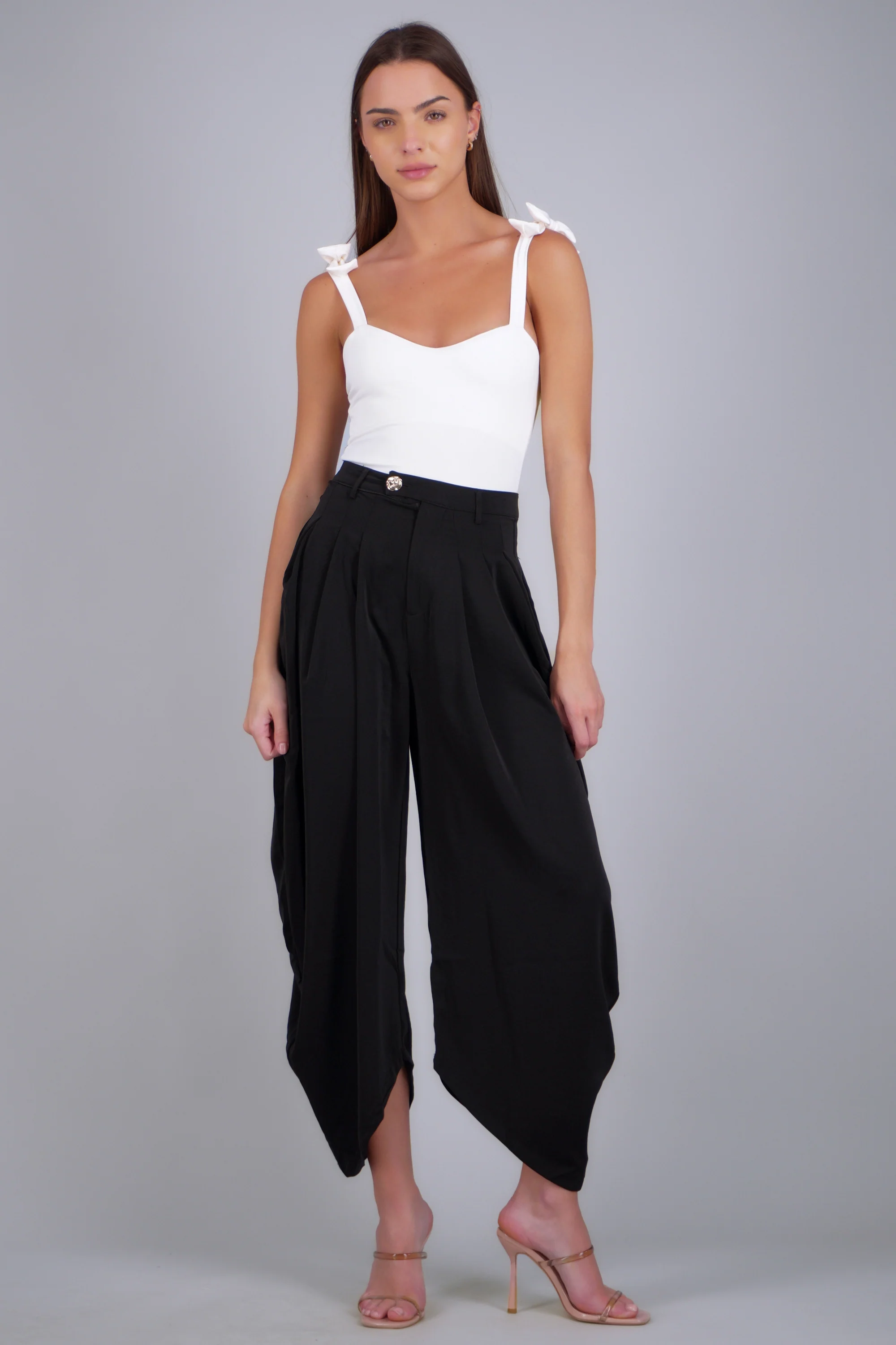 Pantalón balloon pliegues fluido