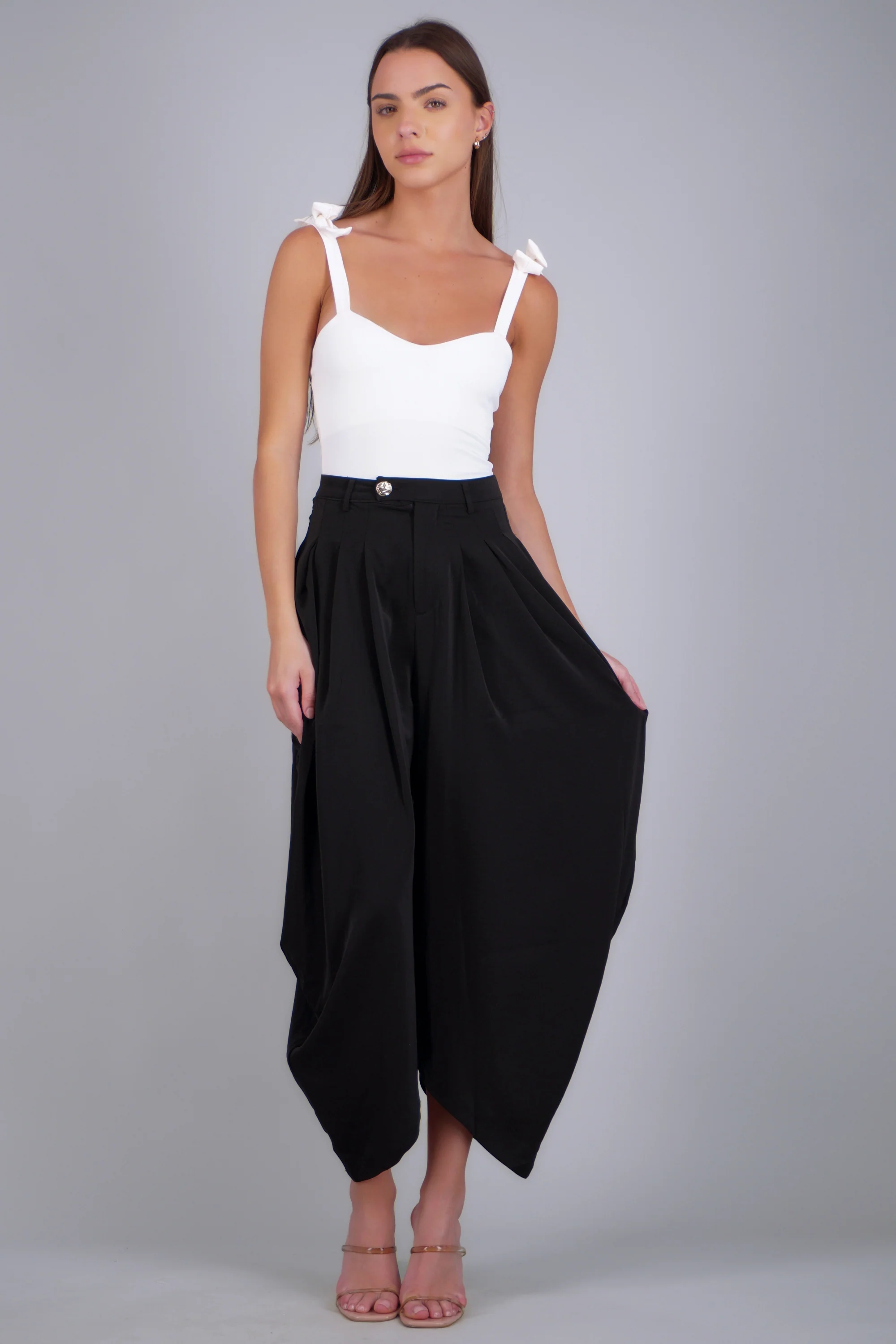 Pantalón balloon pliegues fluido - Image 3