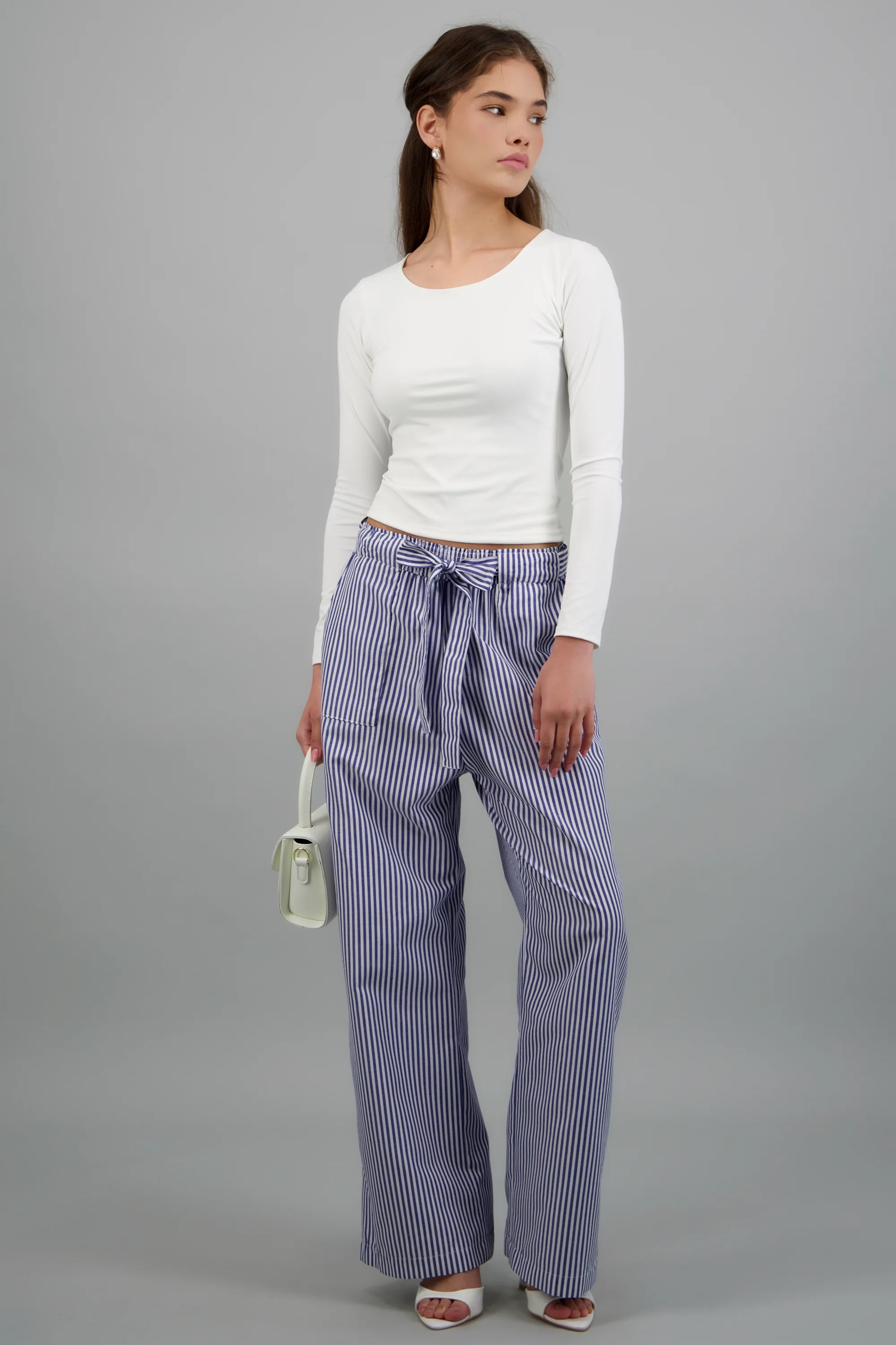 Pantalon contraste rayado