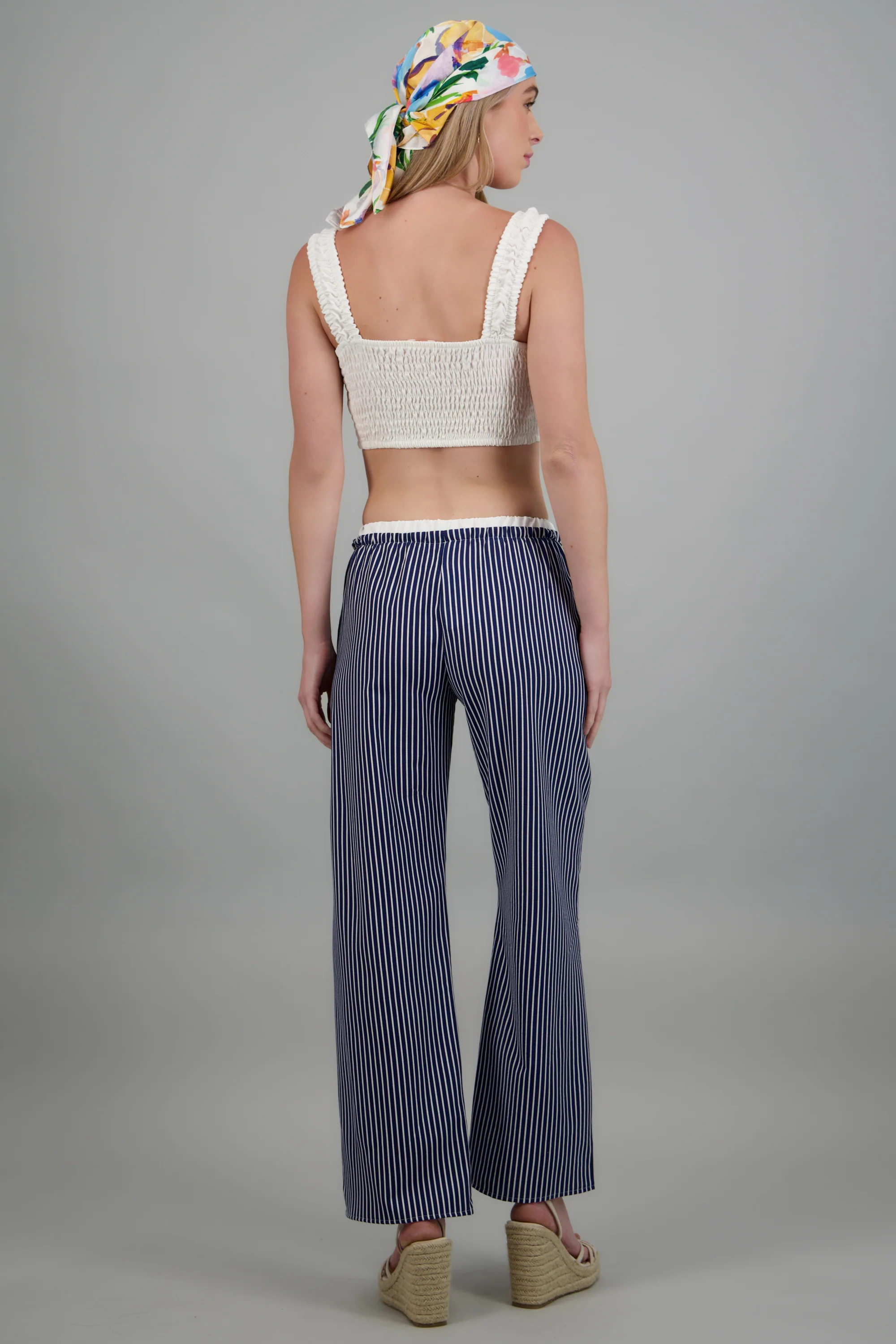 Pantalon de rayas pretina con contraste - Image 4