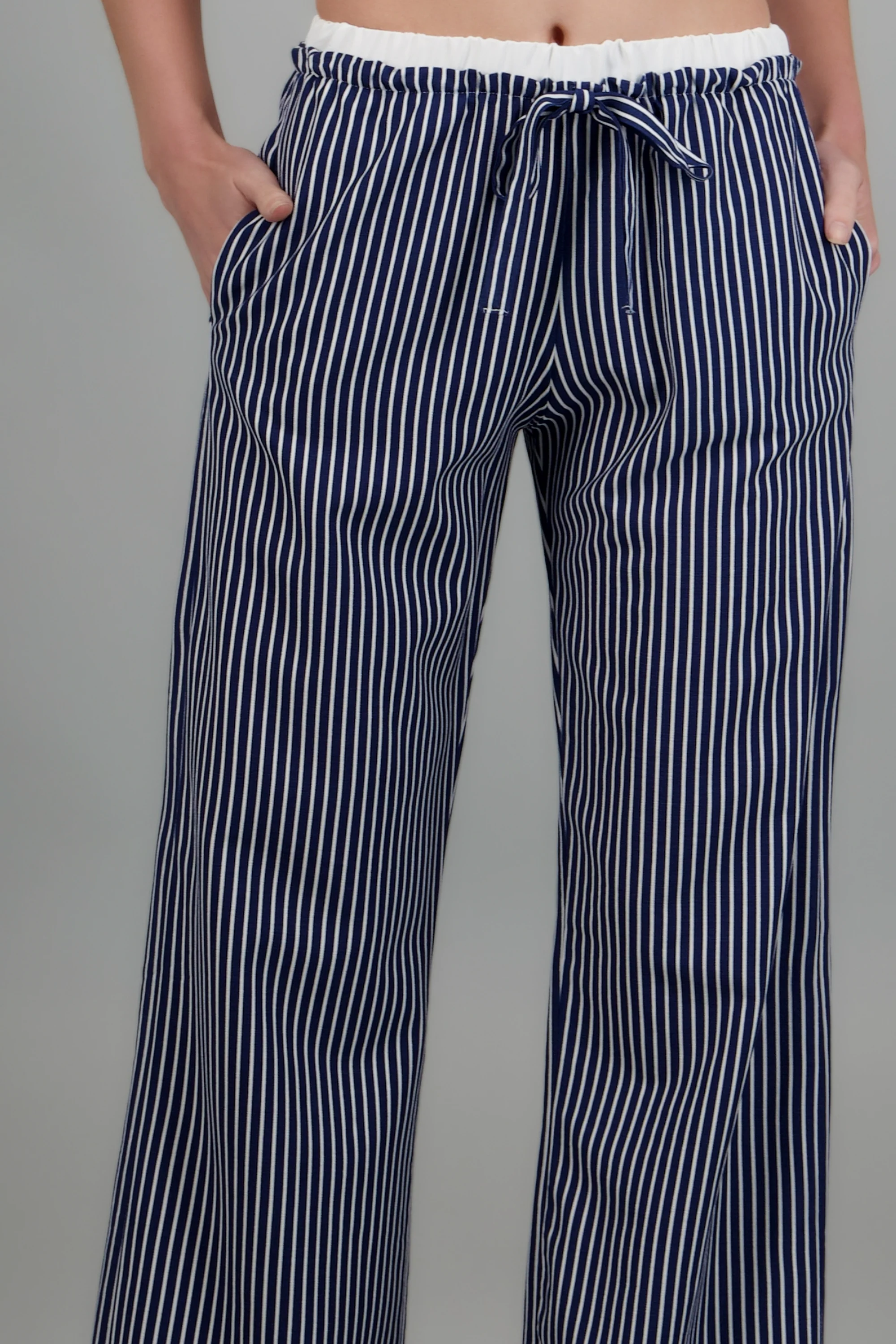 Pantalon de rayas pretina con contraste - Image 5