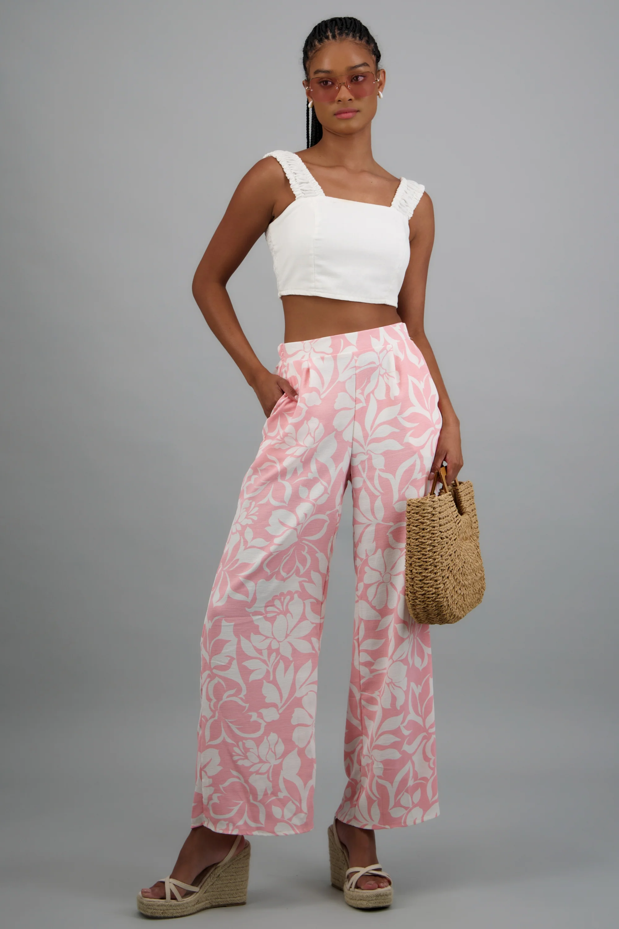 Pantalon detalle pinzas estampado