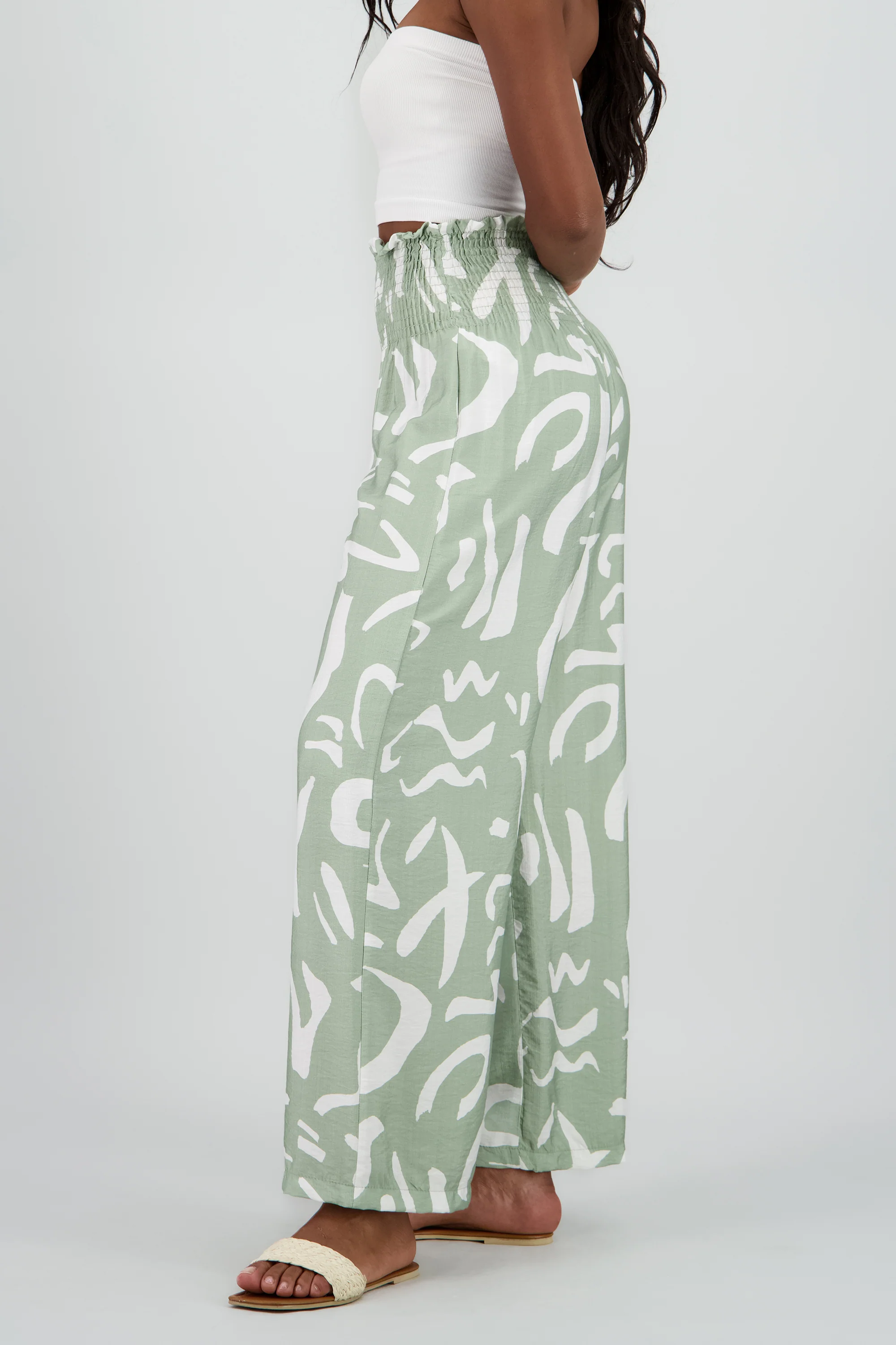Pantalon estampado abstracto wide leg - Image 3