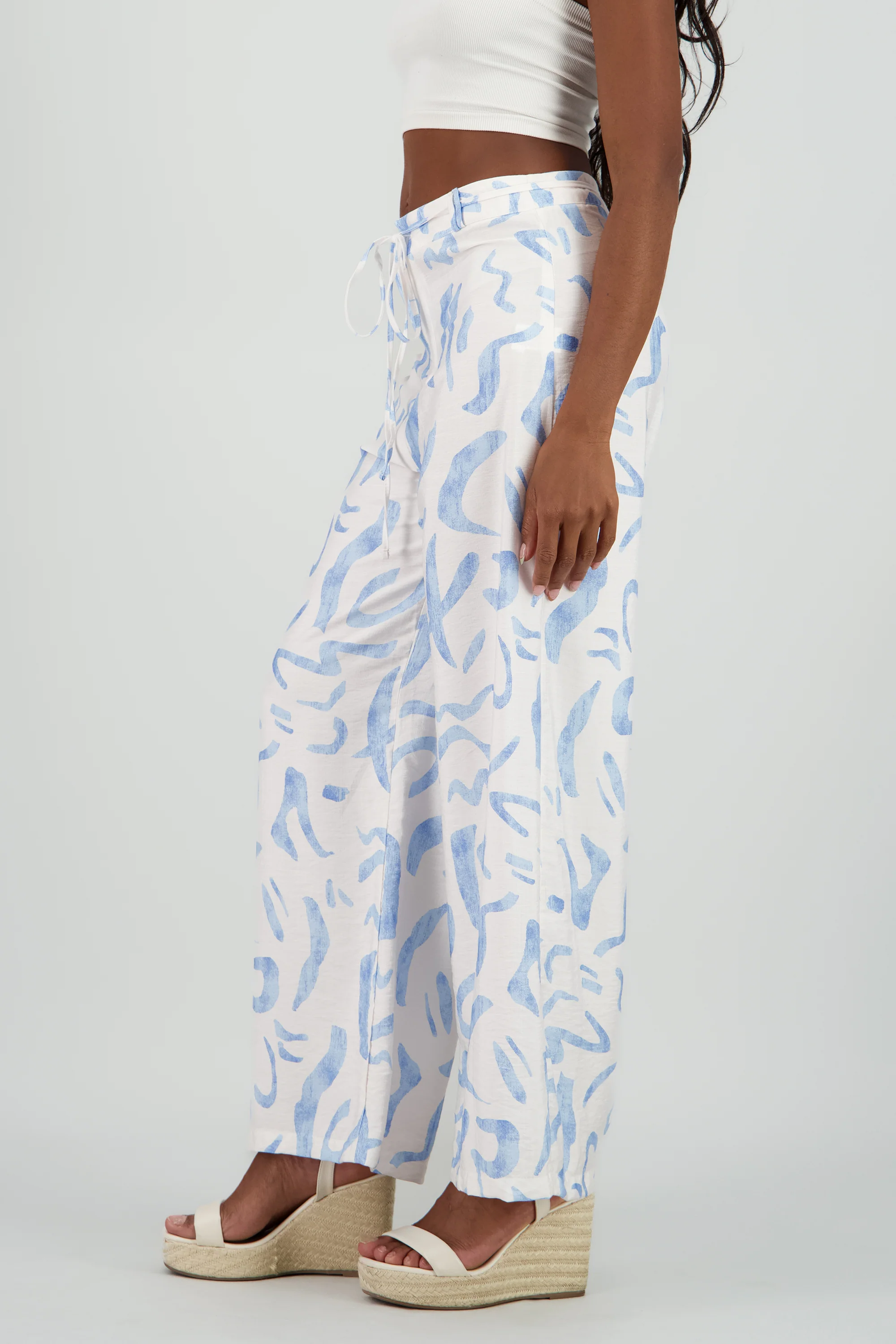 Pantalon estampado geometrico fluido - Image 3