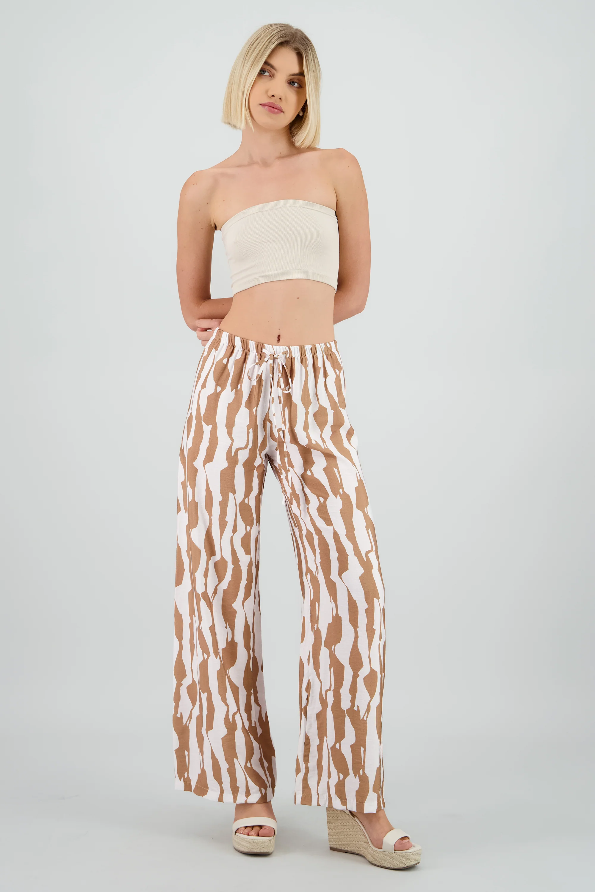 Pantalon estampado grecas fluido