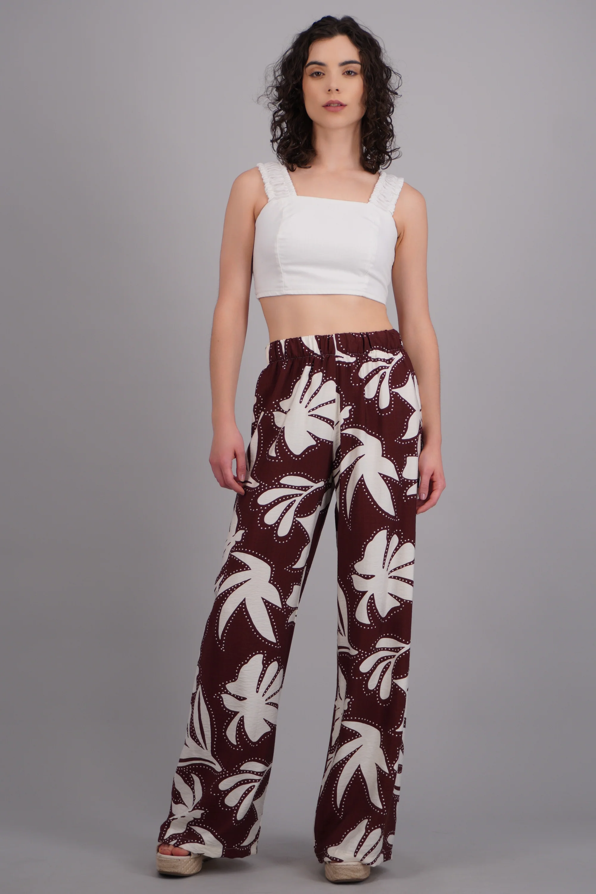 Pantalon estampado tropical