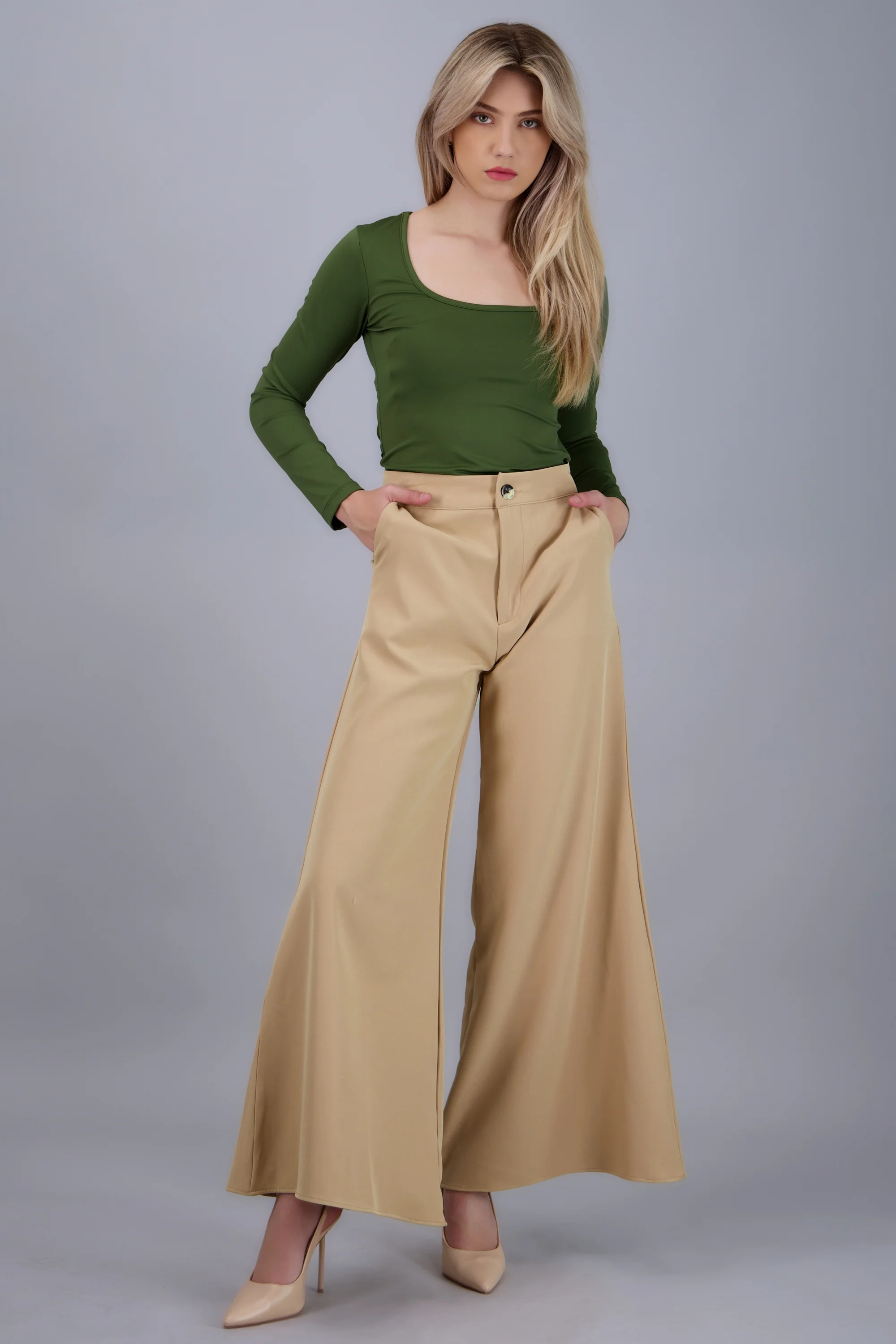 Pantalon extra wide leg fluido
