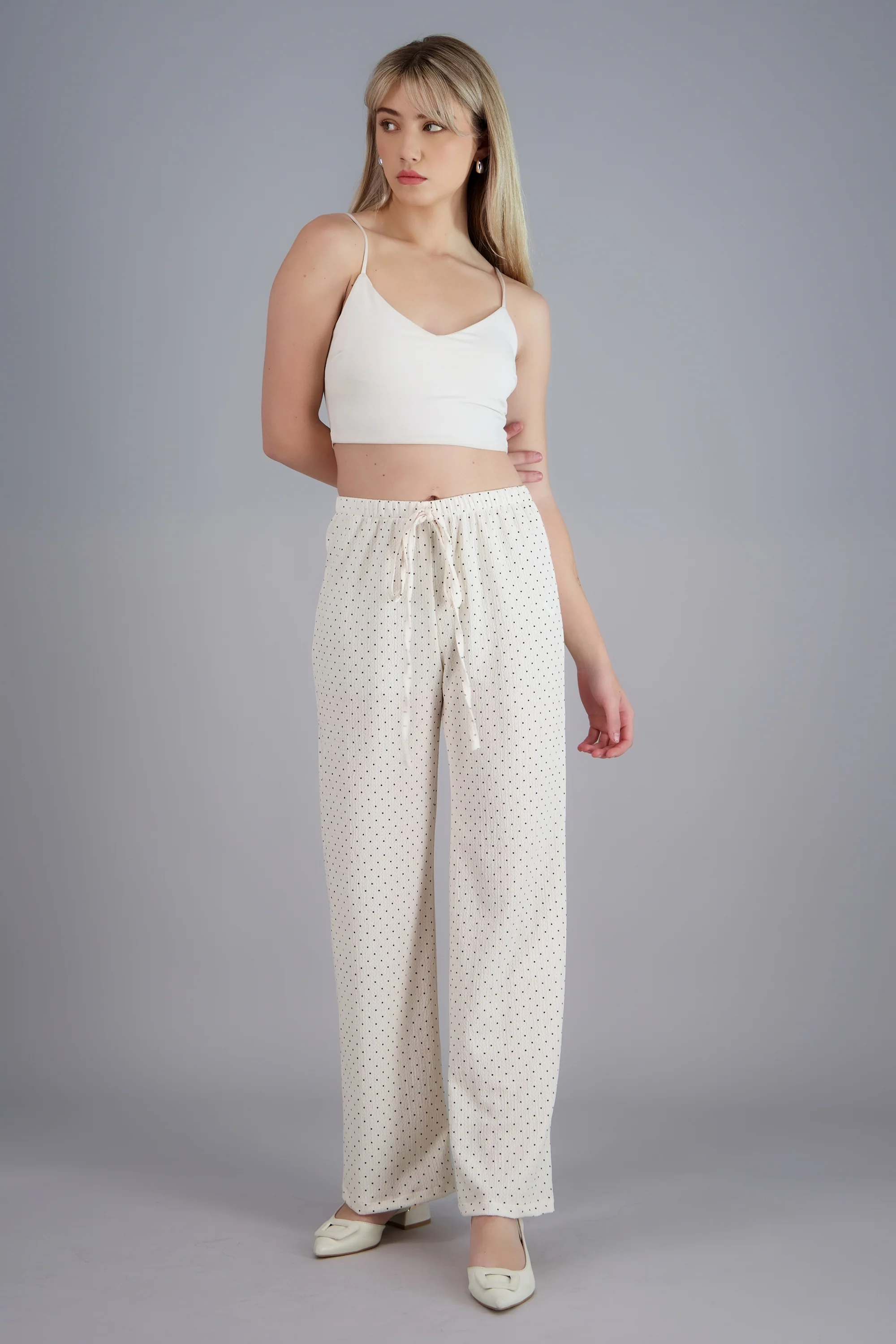 Pantalon fluido polka dots
