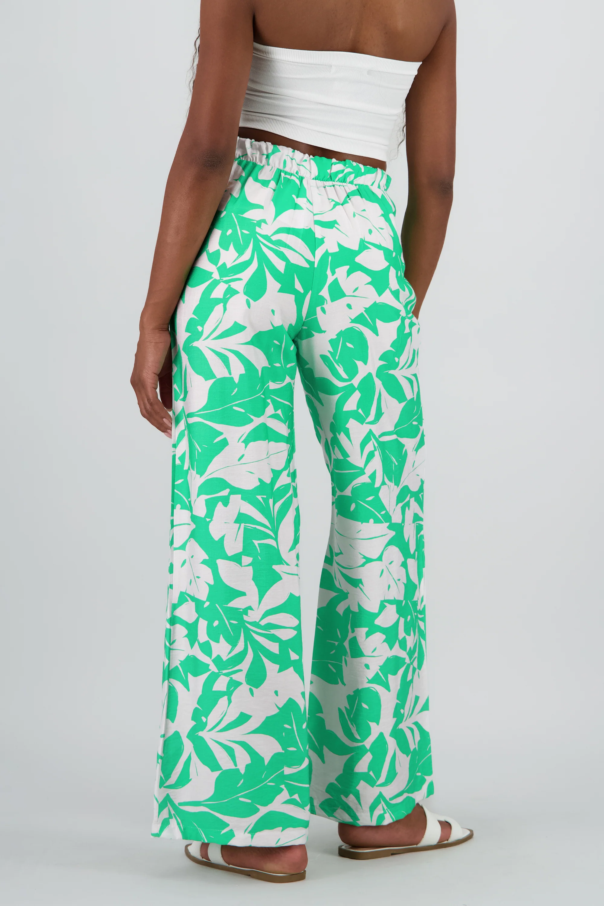 Pantalon fluido tropical pretina ancha - Image 4