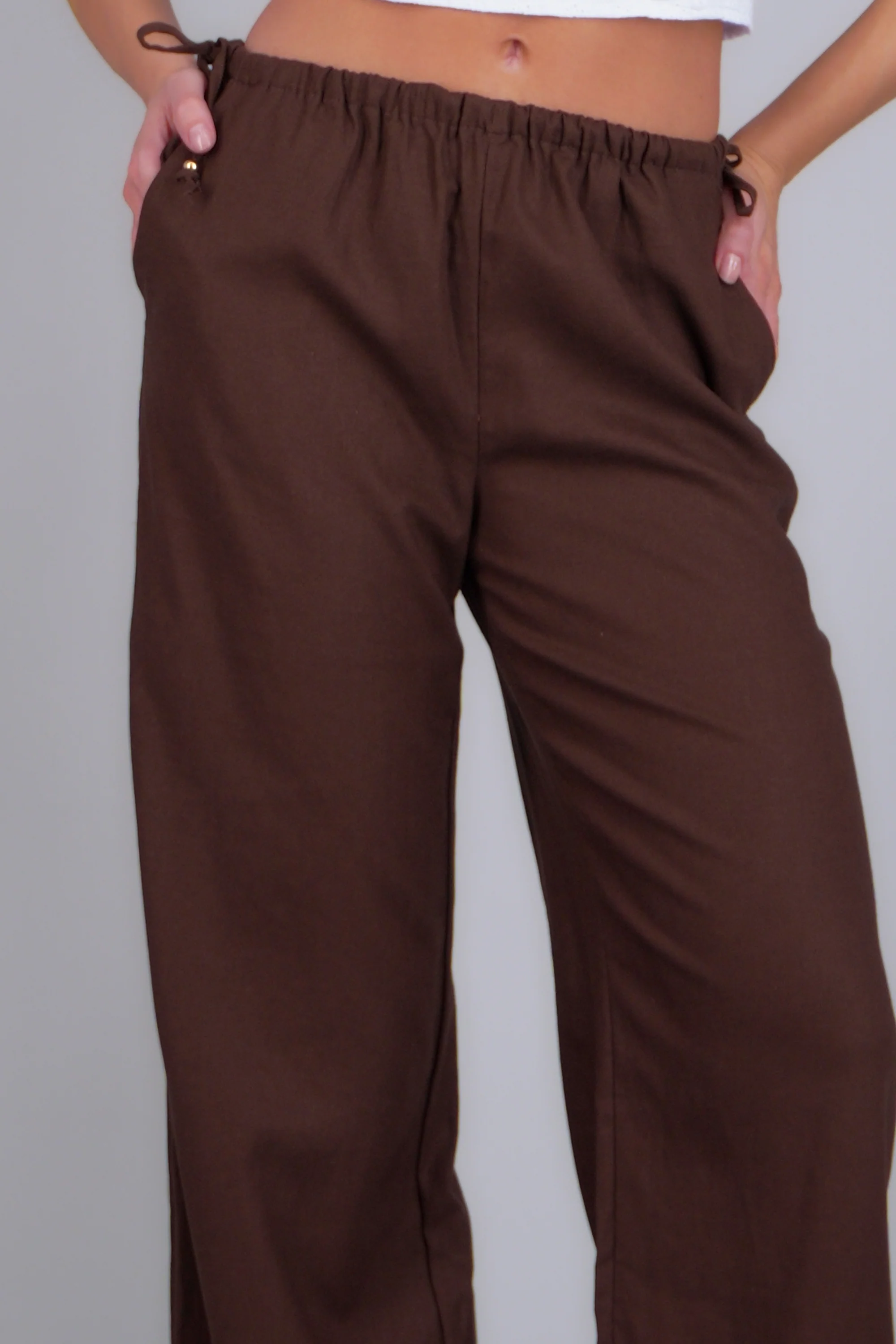 Pantalón lino detalle moños - Image 5