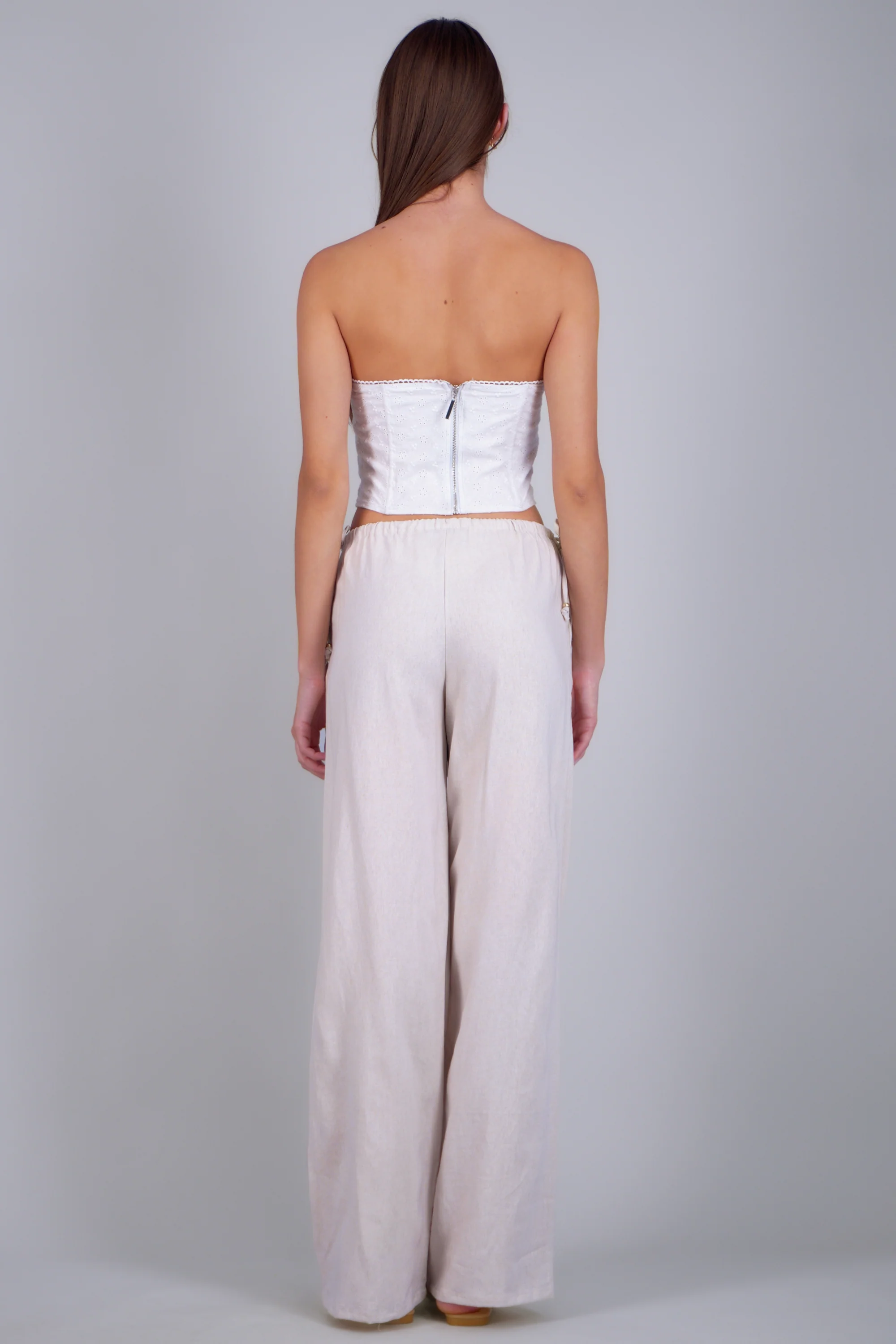 Pantalón lino detalle moños - Image 4