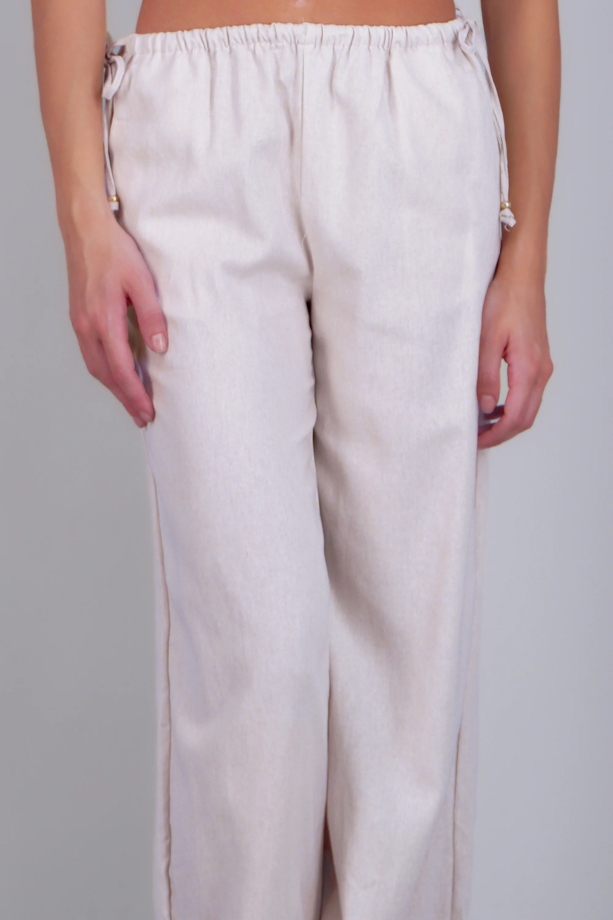 Pantalón lino detalle moños - Image 5