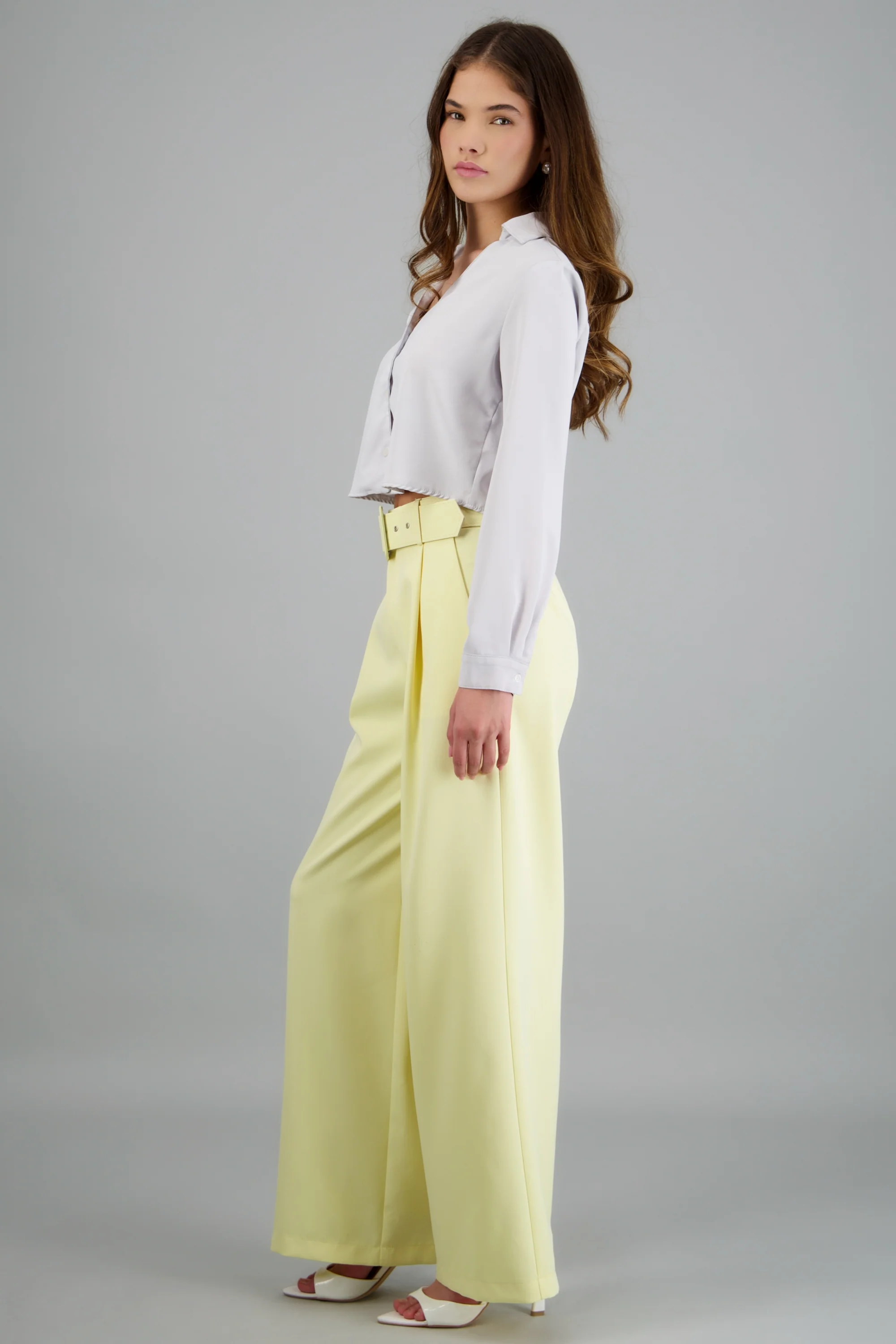Pantalón liso cinturón - Image 2