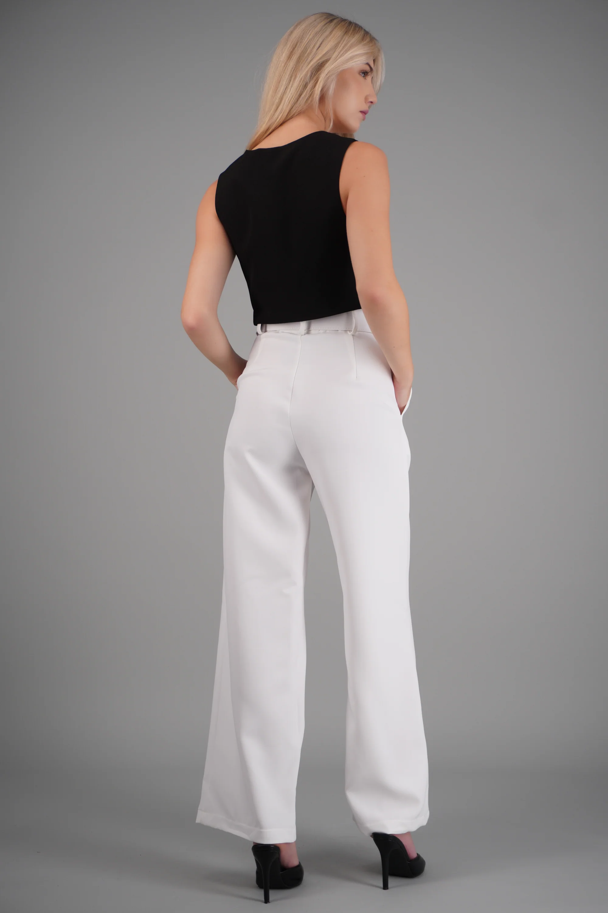 Pantalón liso cinturón - Image 4