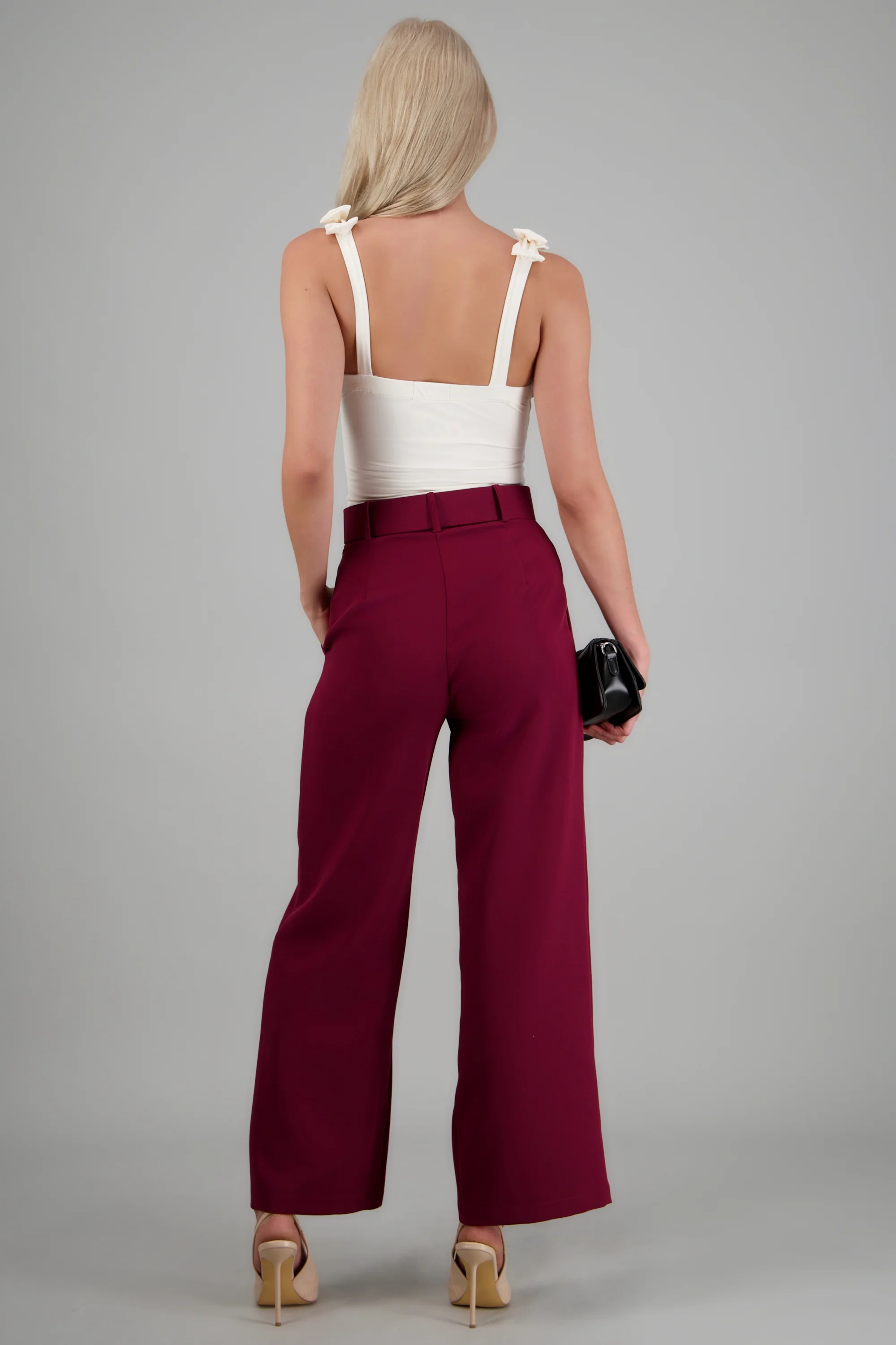 Pantalón liso cinturón - Image 2