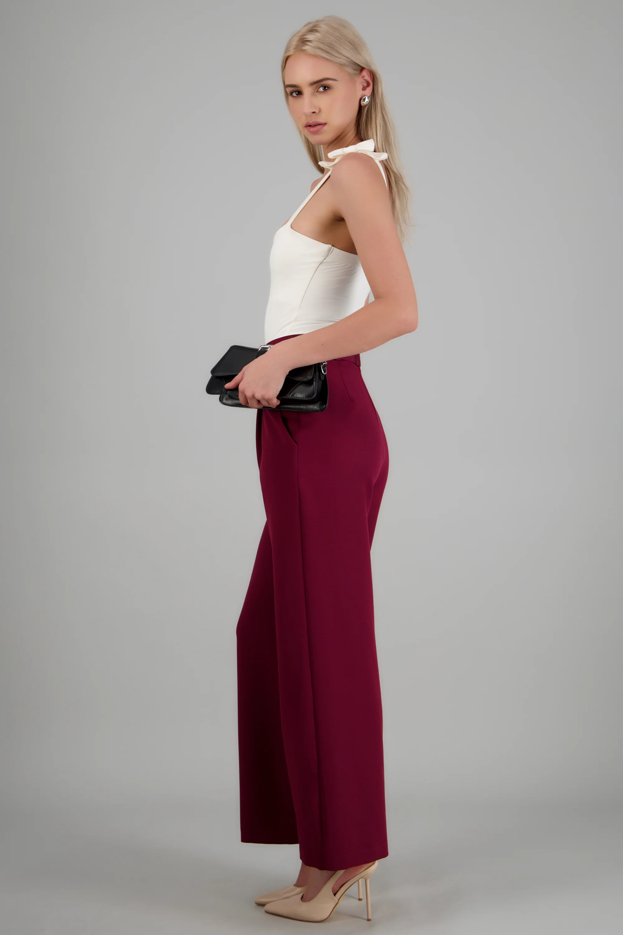 Pantalón liso cinturón - Image 4