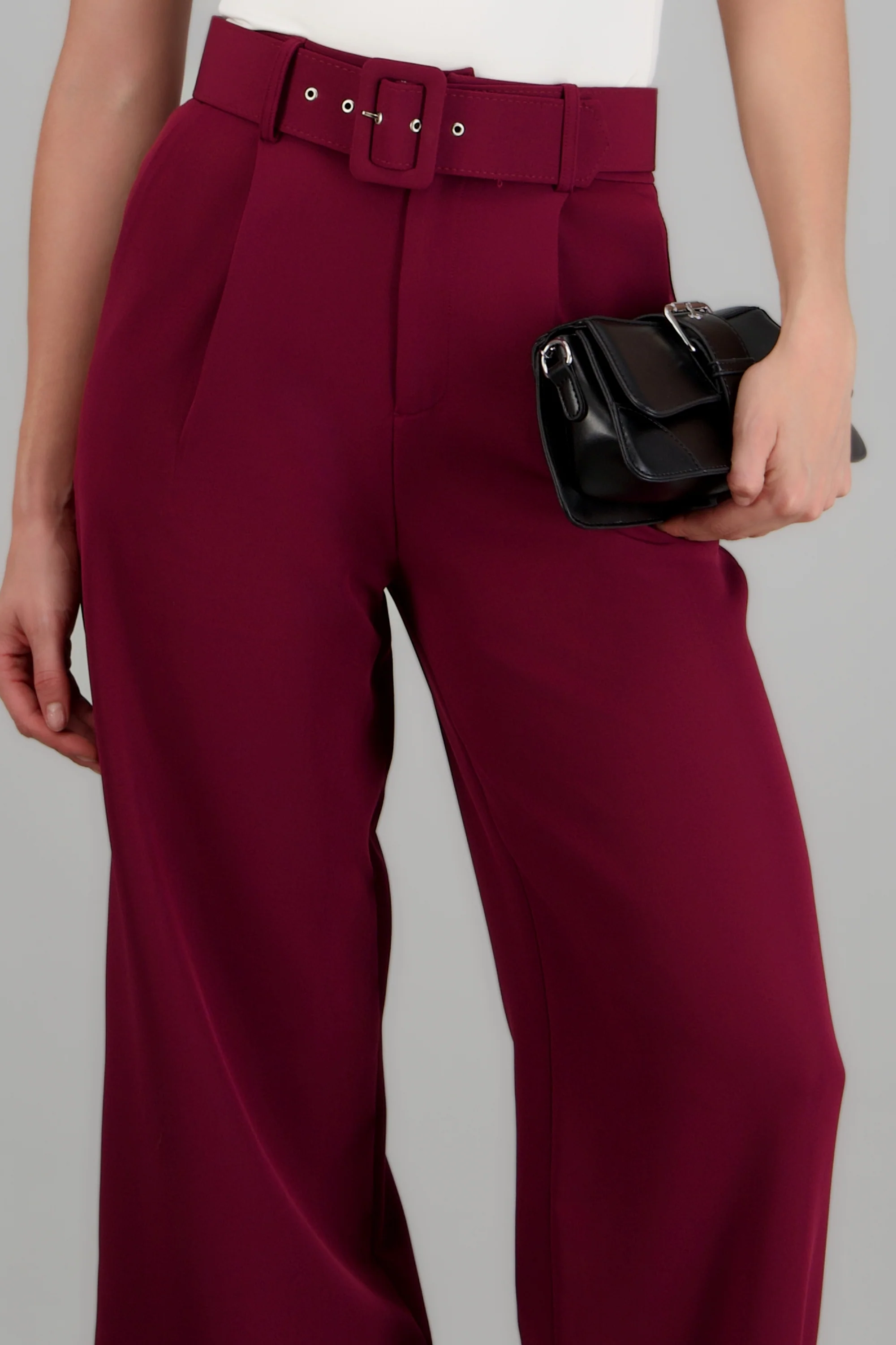 Pantalón liso cinturón - Image 5