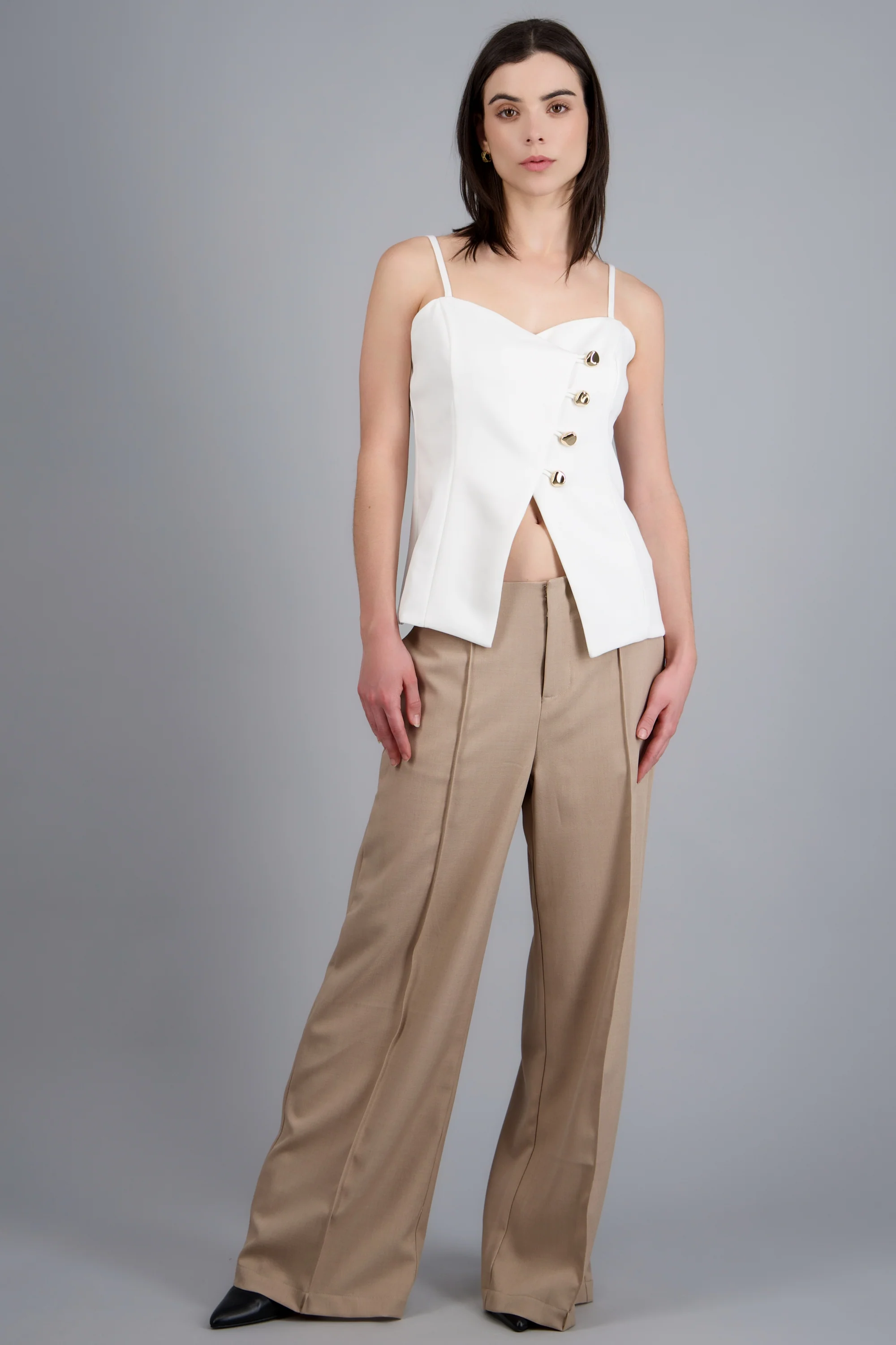 Pantalon liso detalle costura - Image 3