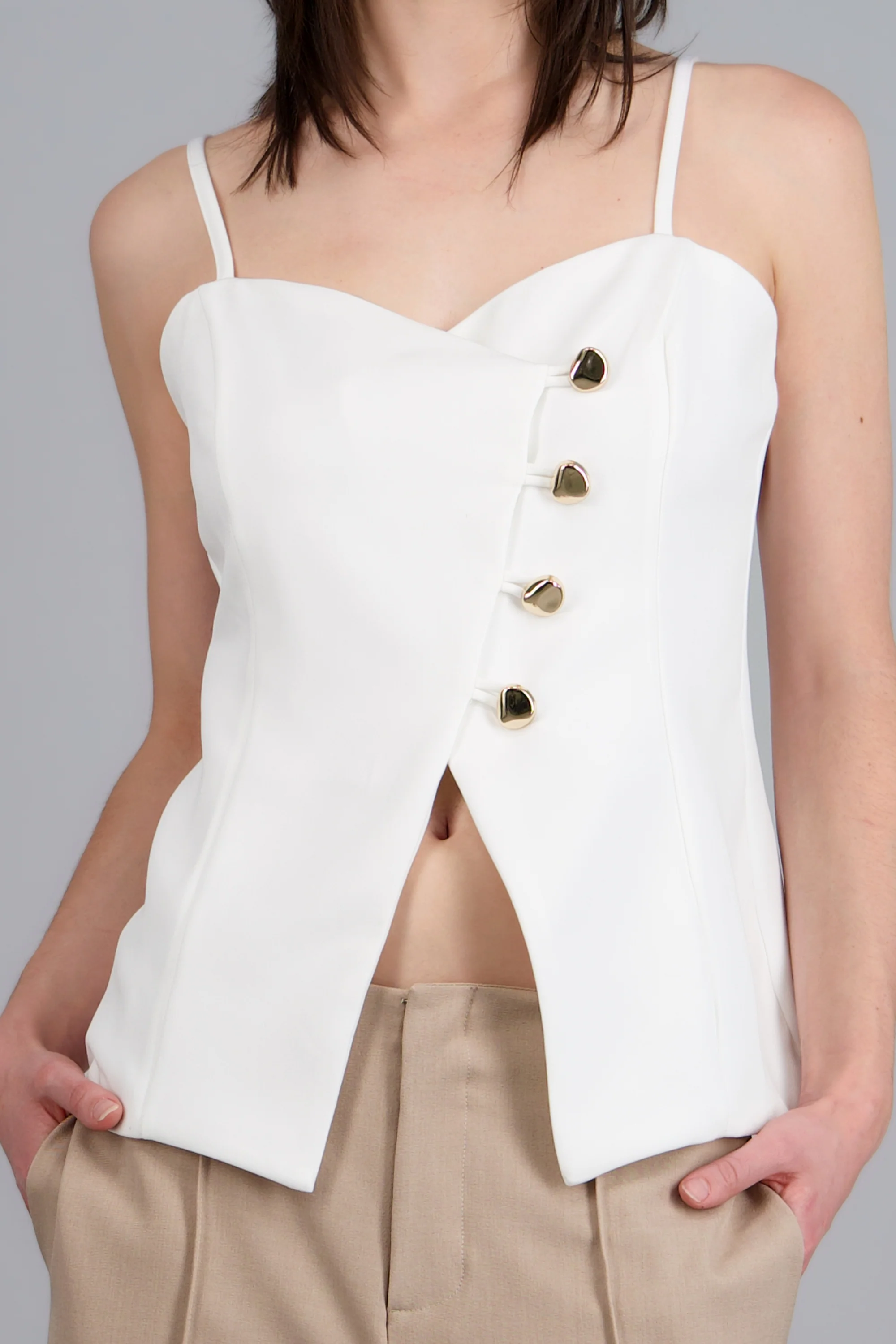 Pantalon liso detalle costura - Image 5