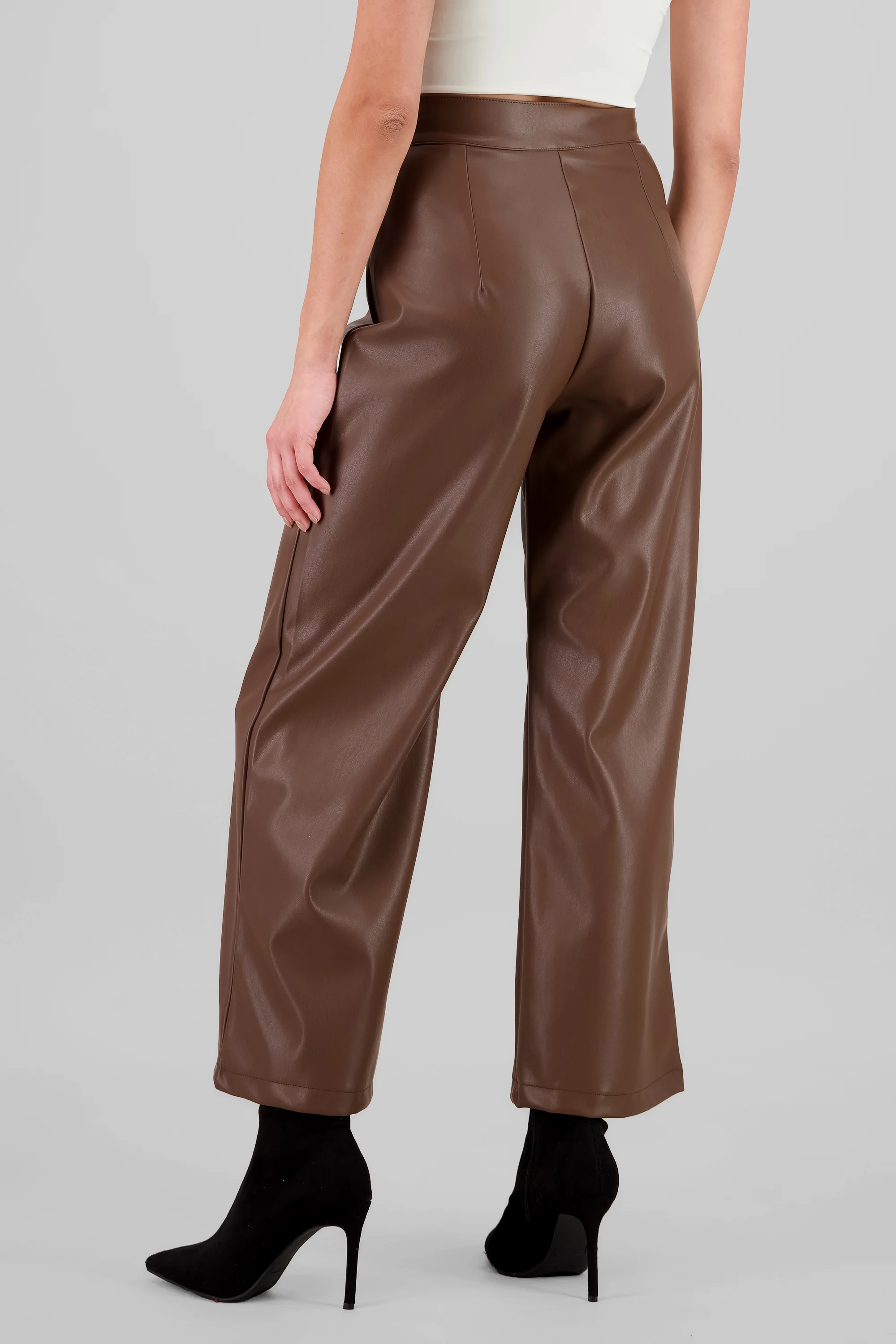 Pantalon pu recto pretina - Image 4