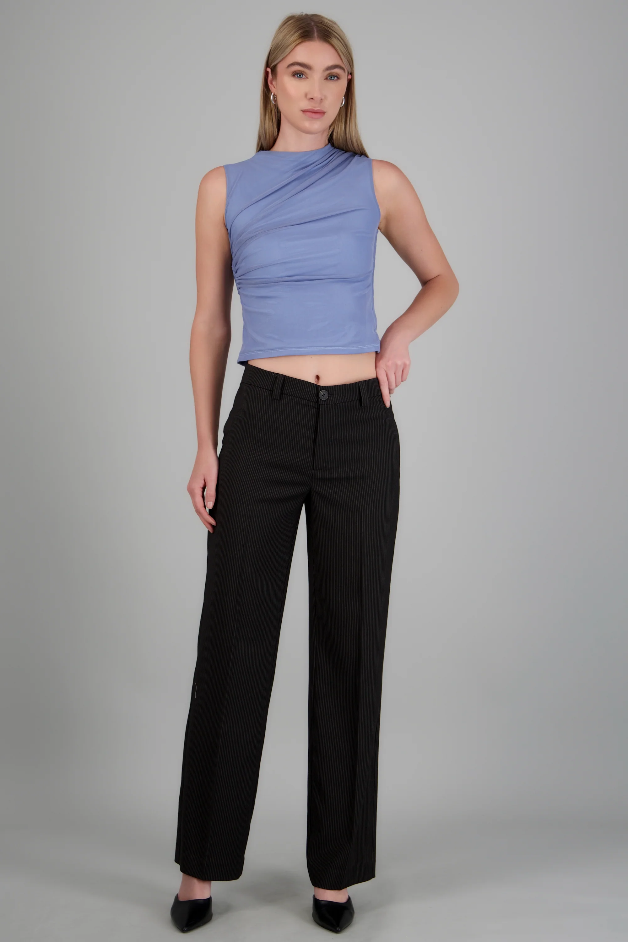 Pantalon rayas recto